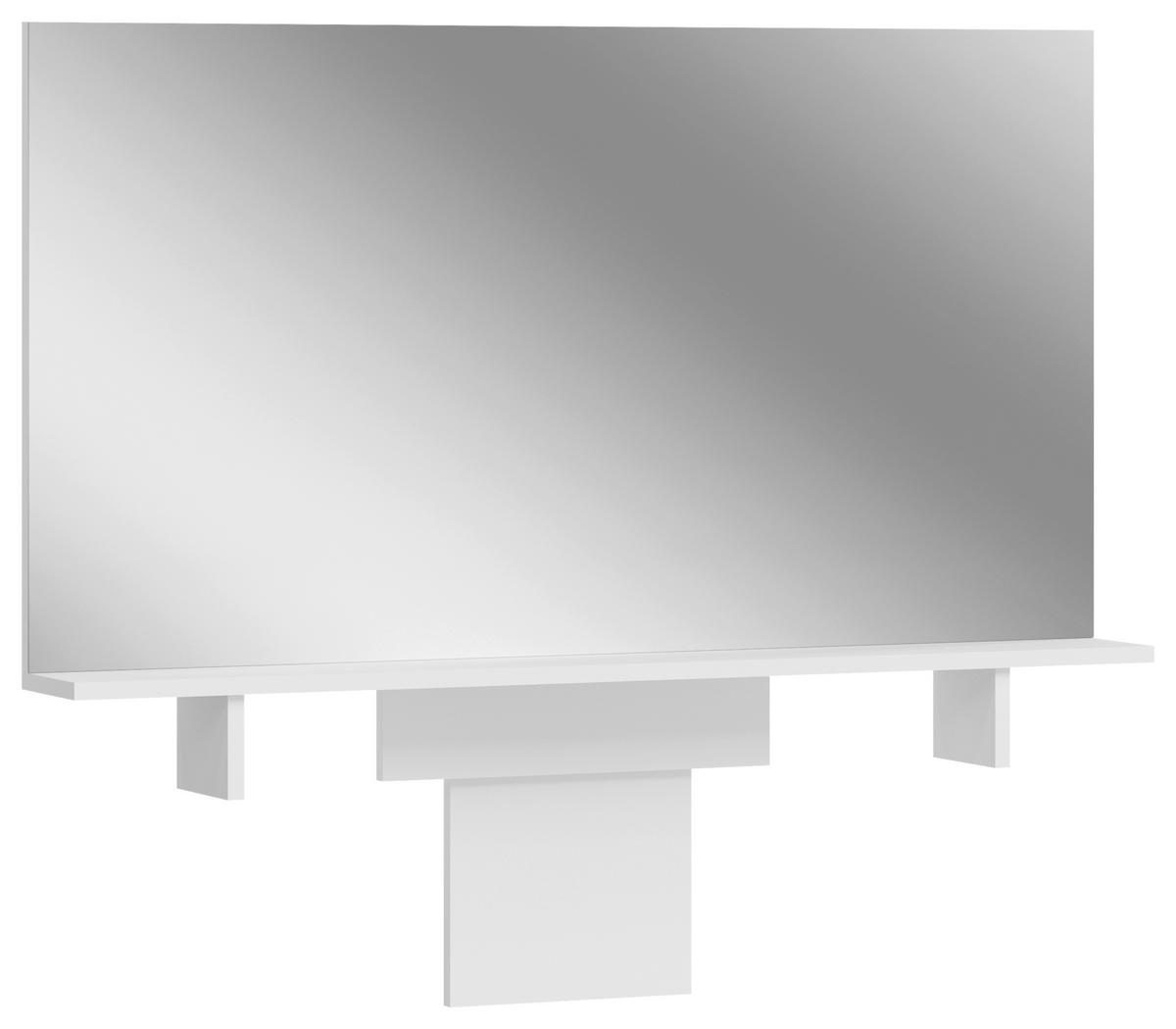Spiegel Emma ca. 110x70 cm Weiß - Weiß, Design, Glas/Holzwerkstoff (110/70/13cm) - MID.YOU