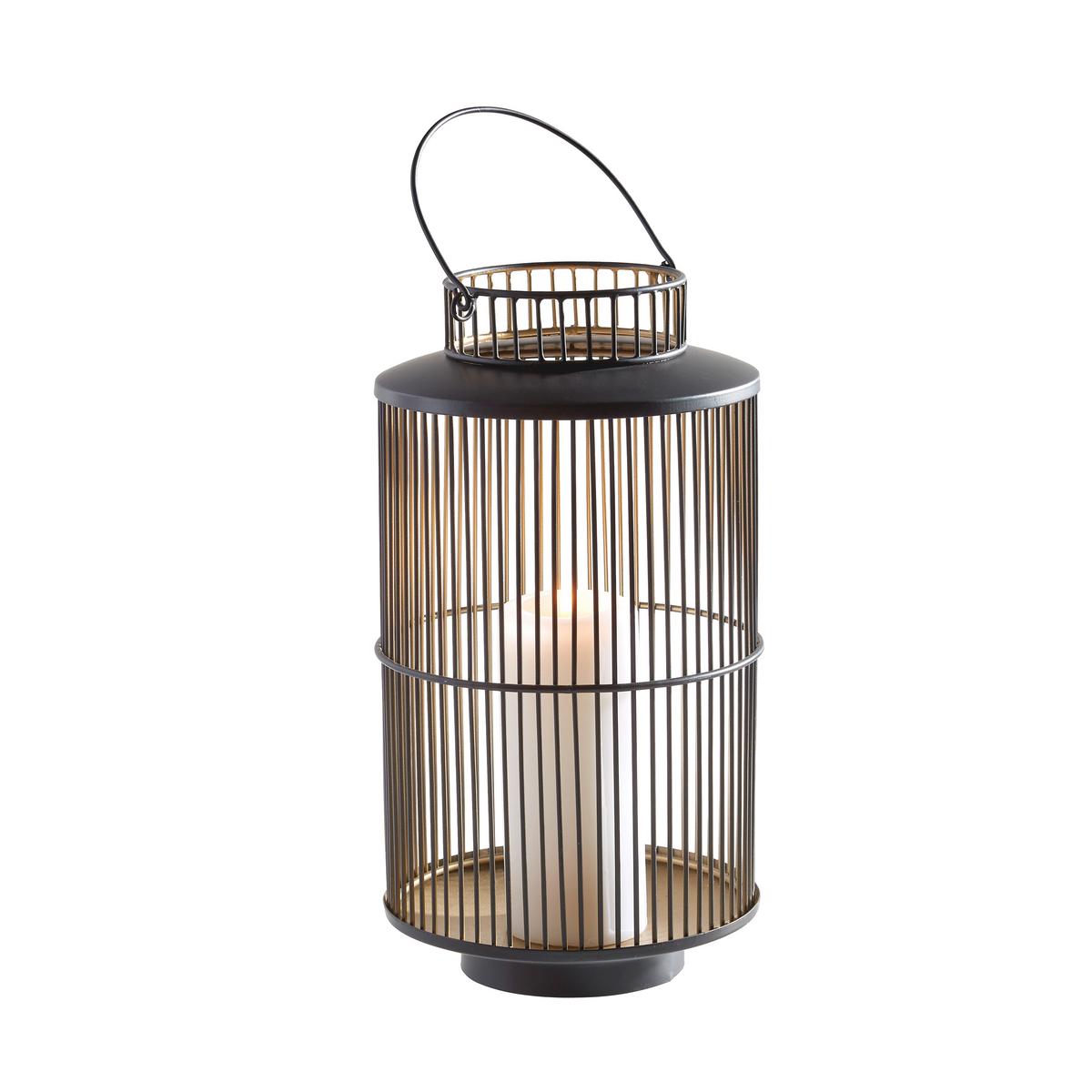 LATARNIA 32134A - czarny/kolor złoty, Design, metal (20/40cm) - Ambia Home