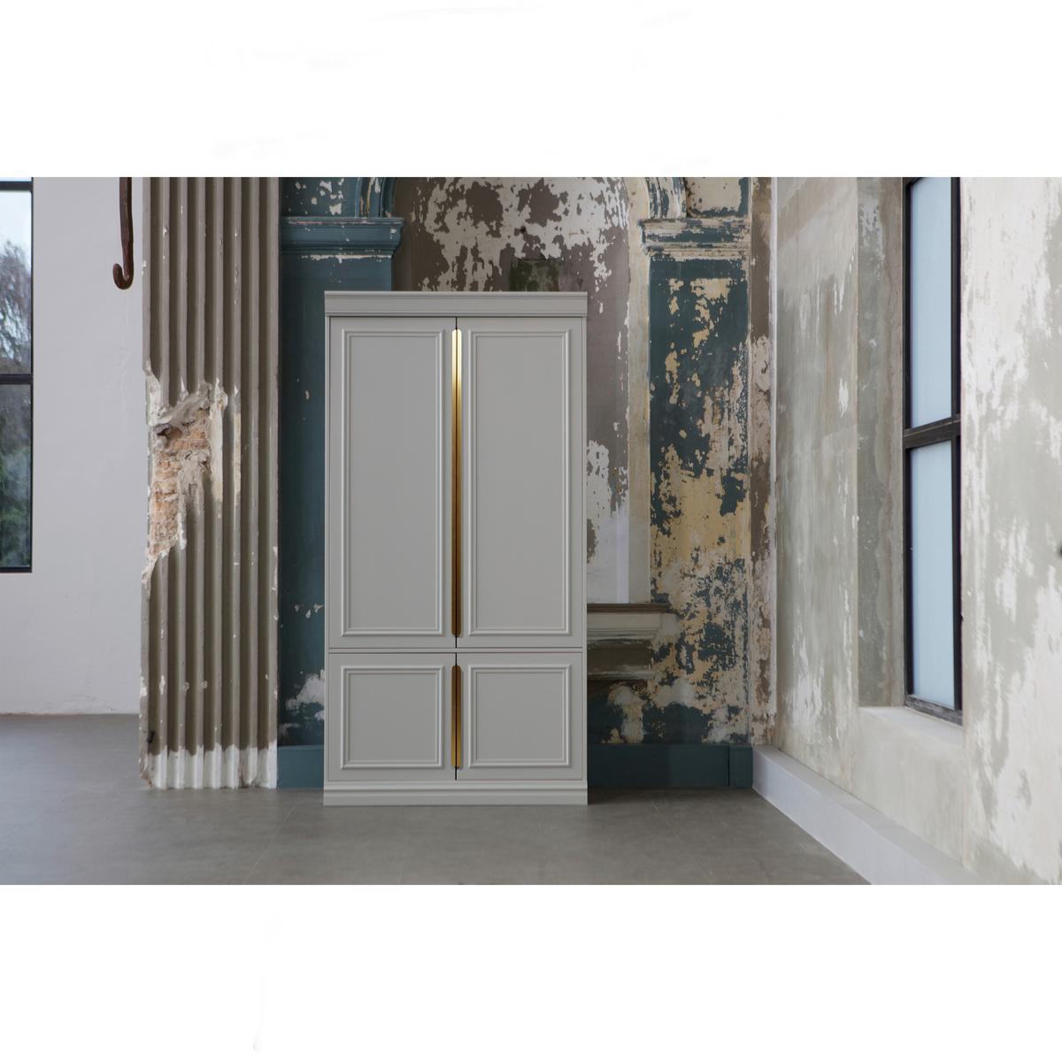 Drehtürenschrank Organize Grau - Roségold/Grau, Basics, Holz/Metall (110/215/44cm) - MID.YOU