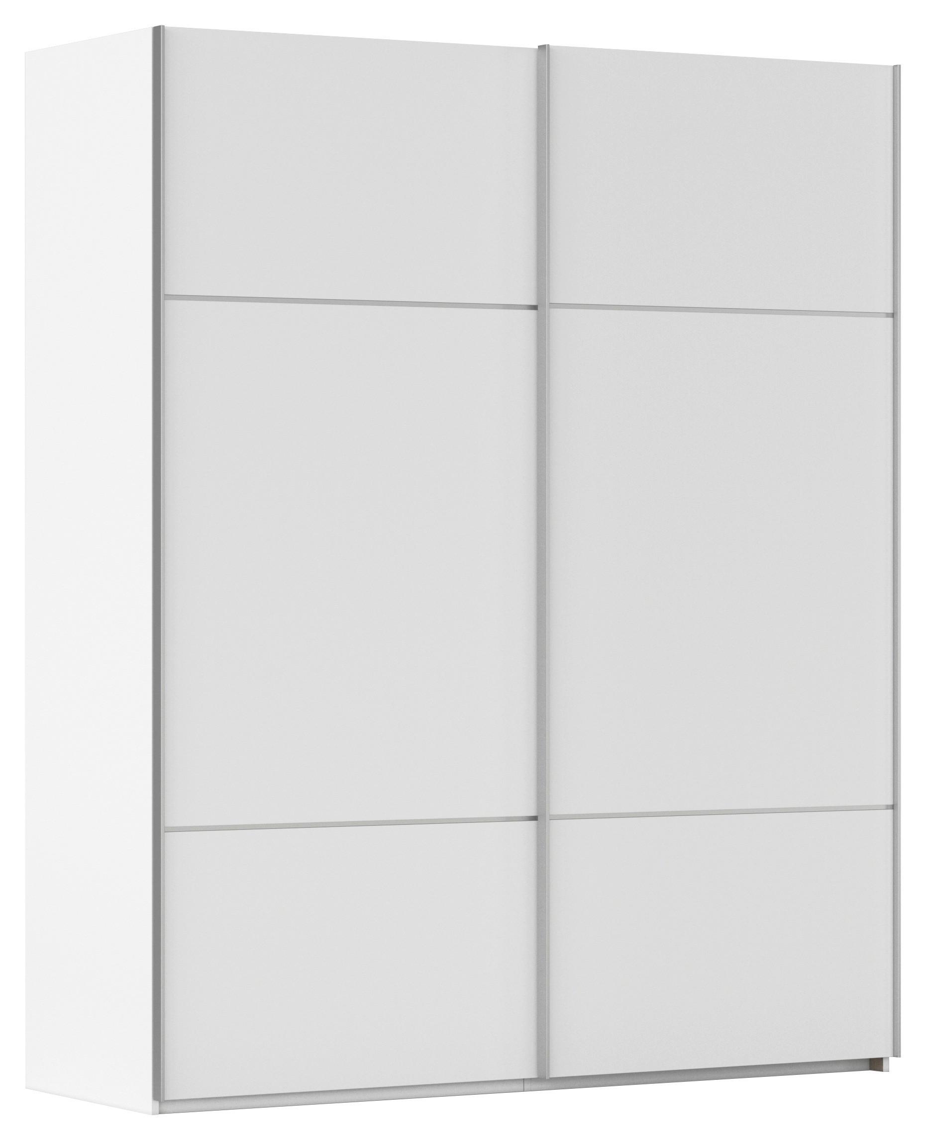 Omara Z Drsnimi Vrati Covalo, Bela - bela/barve aluminija, Konvencionalno, kovina/leseni material (162/223/68cm) - Novel