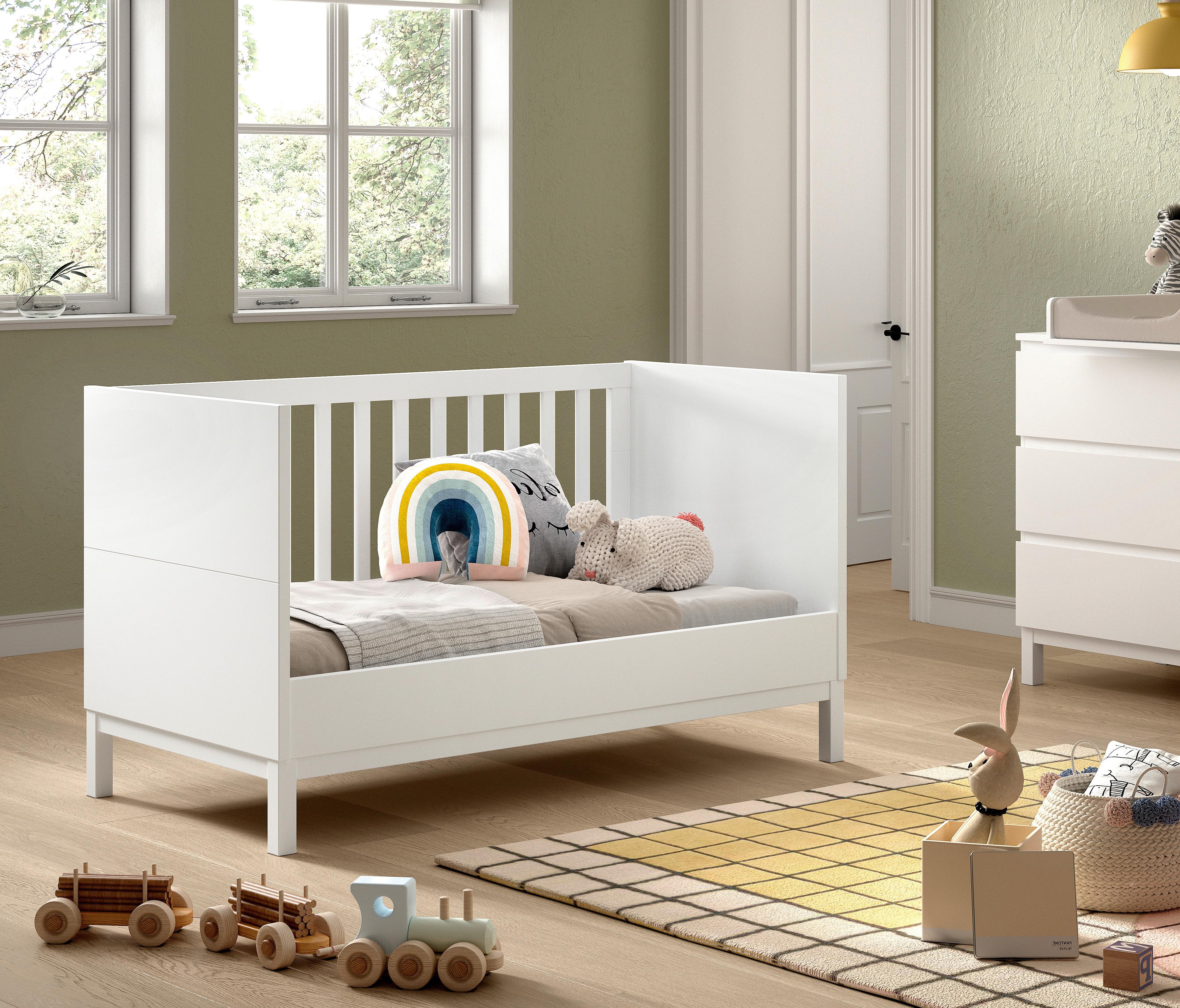 Gitterbett EVA Weiß ca. 70x140 cm teilmassiv - Weiß, MODERN, Holz/Holzwerkstoff (70/140cm) - Vipack