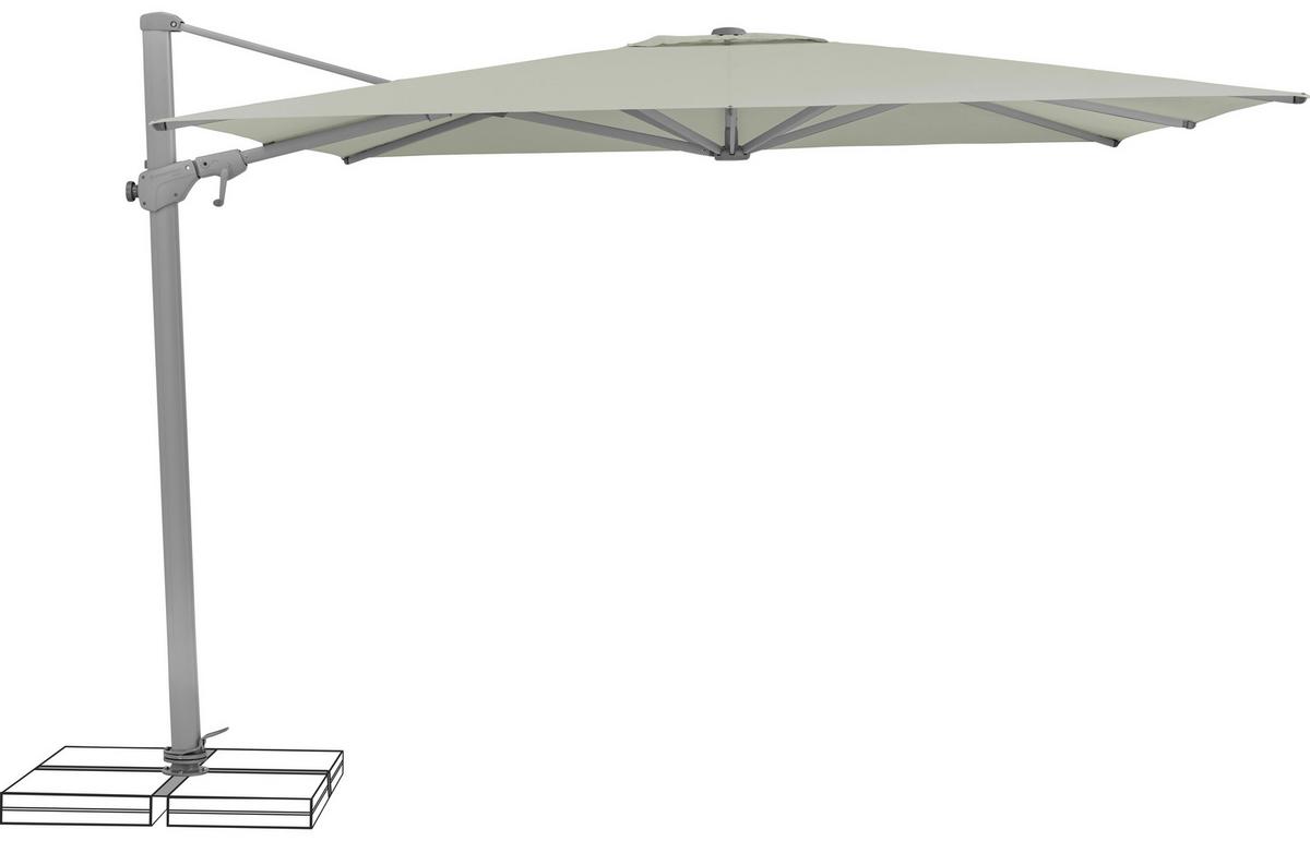Ampelschirm Varioflex Hellgrau - Silberfarben/Hellgrau, Basics, Kunststoff/Metall (300/300cm) - Suncomfort by Glatz