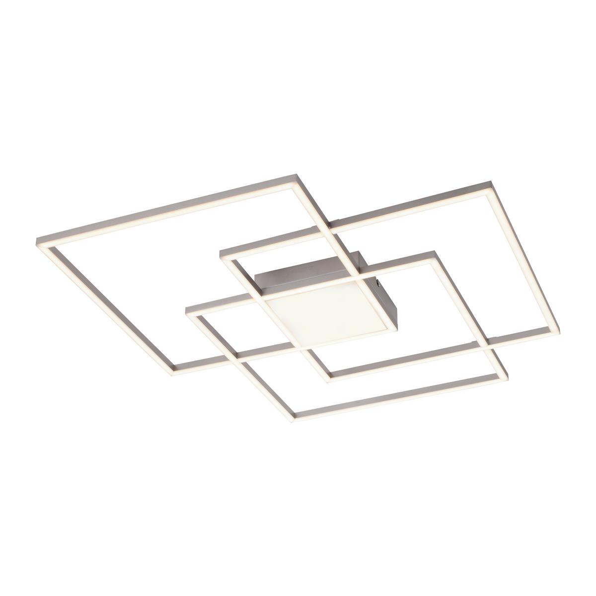 LED-Deckenleuchte Asmin max. 48 Watt - Silberfarben, Design, Kunststoff/Metall (75/75/6cm)