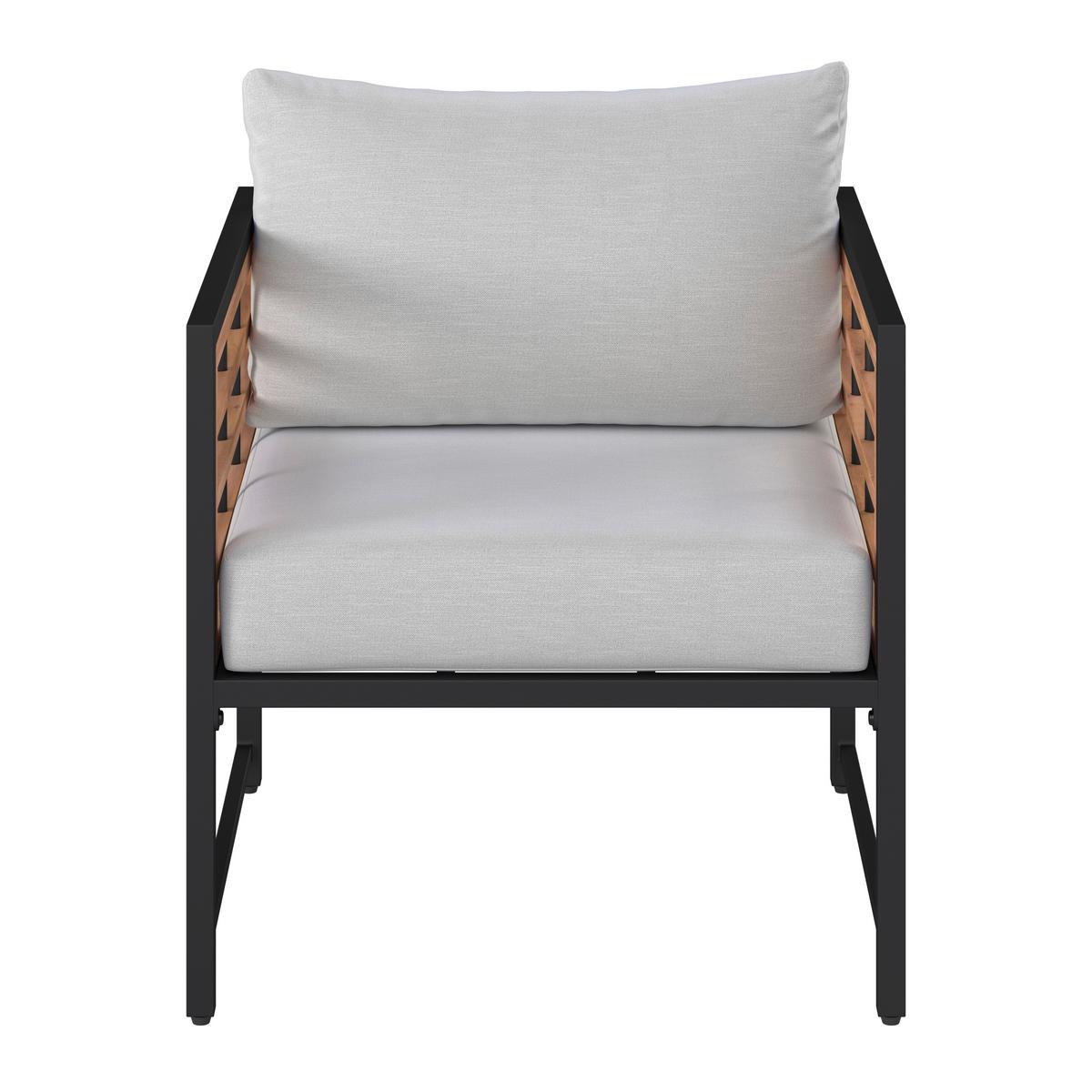 FOTEL TARASOWY ARGOS - Modern, metal/drewno (65/67,5/63,5cm) - Ambia Garden