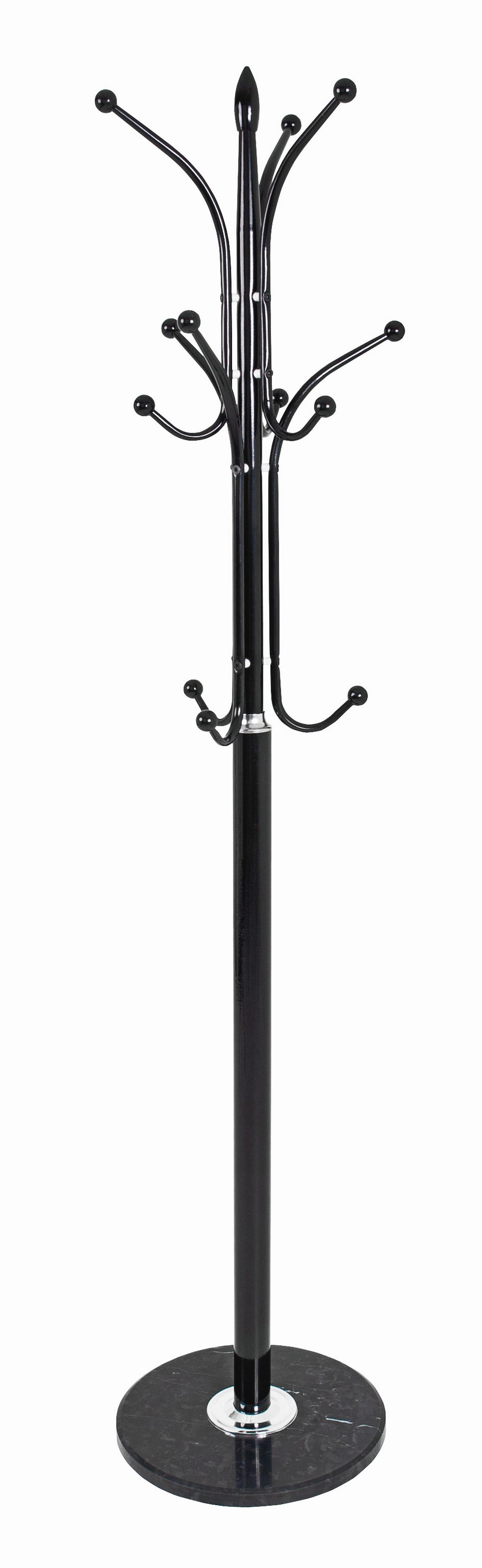 STOJAK NA UBRANIA MOBI - czarny/kolor chromowy, Design, kamień/metal (40/177/40cm) - Carryhome