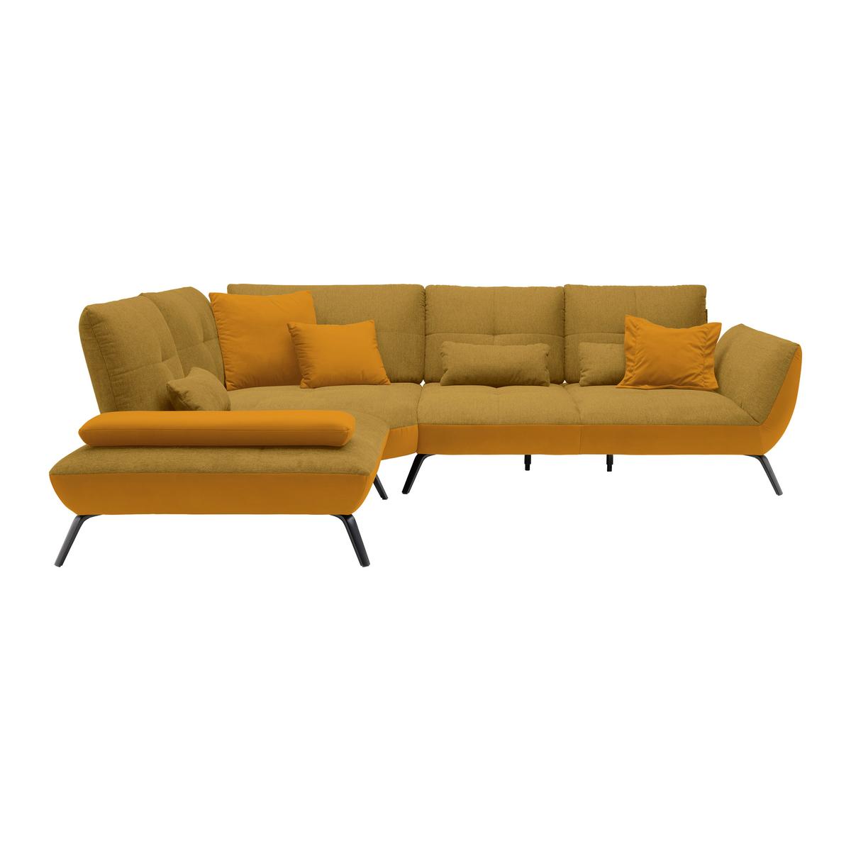 Wohnlandschaft Trendy Goldfarben/Senfgelb - Senfgelb/Goldfarben, MODERN, Holzwerkstoff/Textil (250/93/310cm) - Premium Living