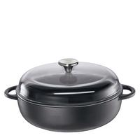 PATELNIA DO SMAŻENIA 0402551028 - czarny/przezroczysty, Basics, metal/szkło (28/7,5cm) - KÜCHENPROFI