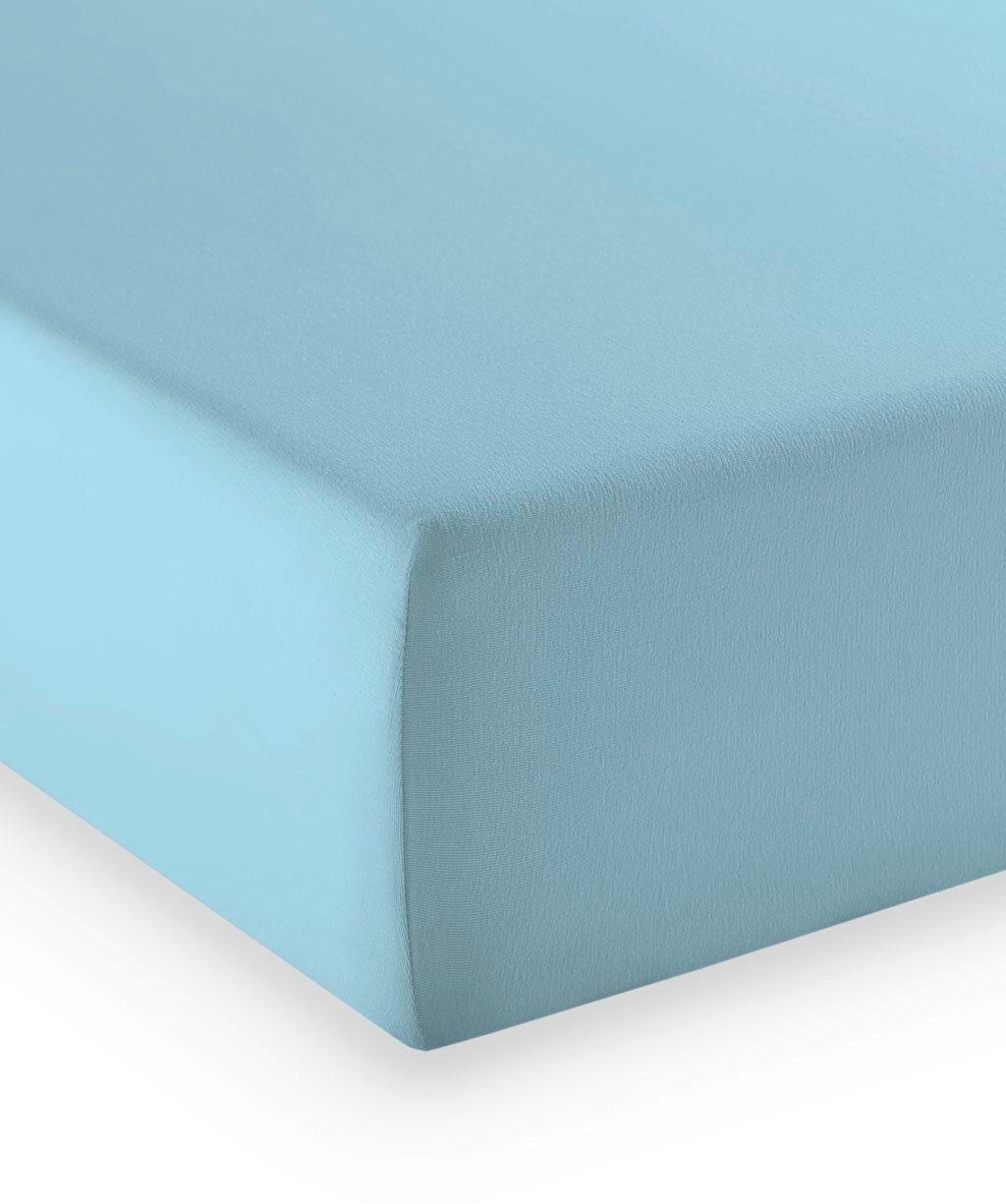 Boxspring-fixleintuch Q 4000 72 - Türkis, Basics, Textil (90-100/200-210cm) - Fleuresse