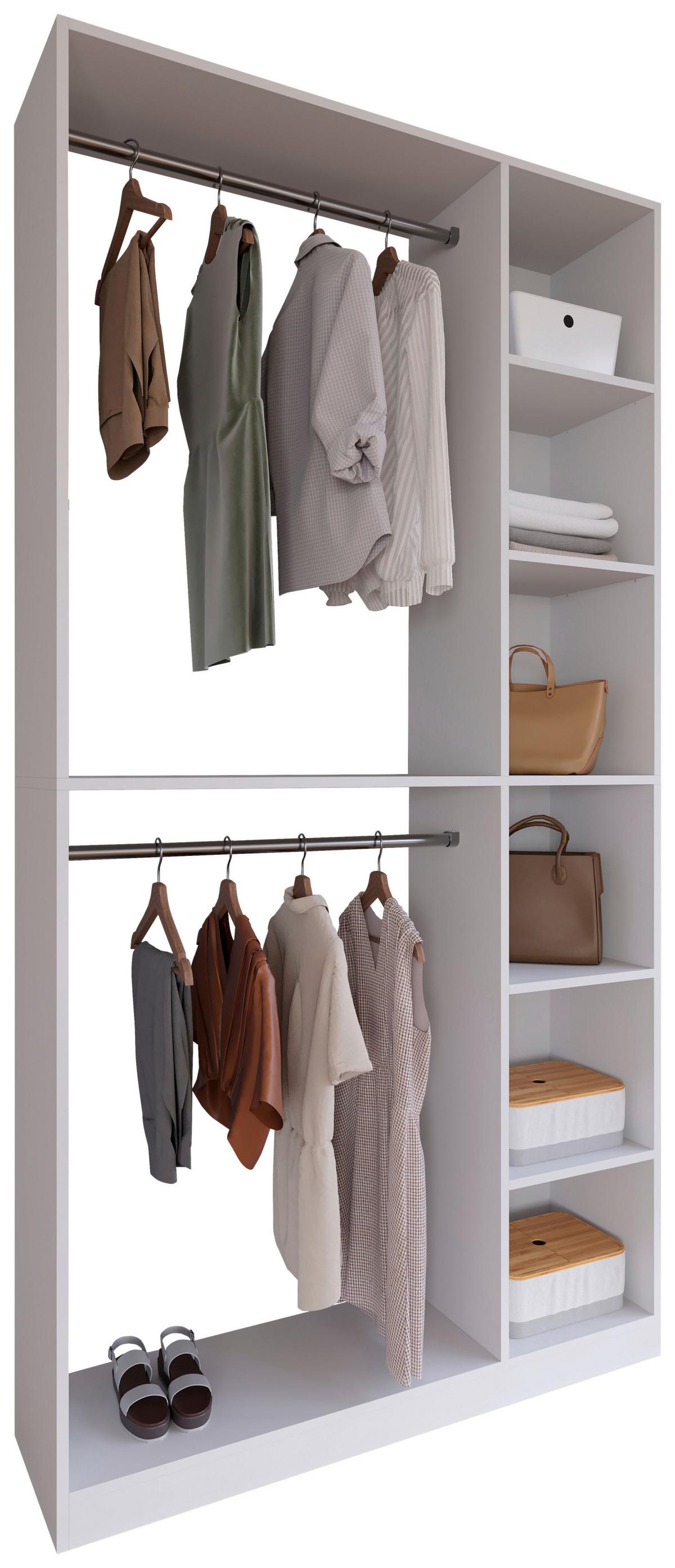 KLEIDERSCHRANK PALOSA XL - Weiss, Design, Holzwerkstoff (110/211/35cm) - MID.YOU