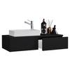 Kombiniran Umivalnik Gudas, Črna - črna/bela, Moderno, leseni material/keramika (85cm) - MID.YOU