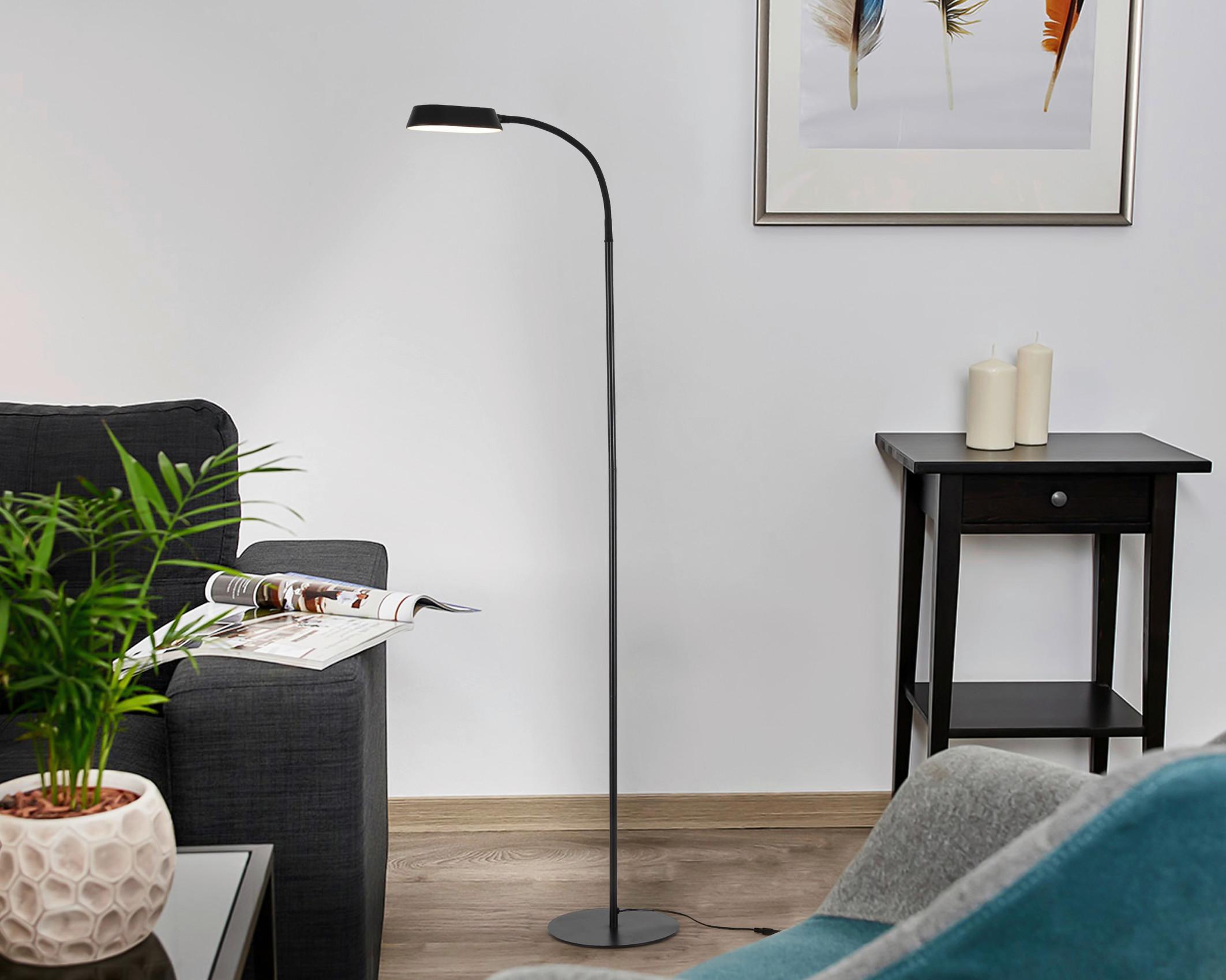 LED-GOLVLAMPA TOPO - svart, Modern, metall/plast (23/152cm) - Mömax