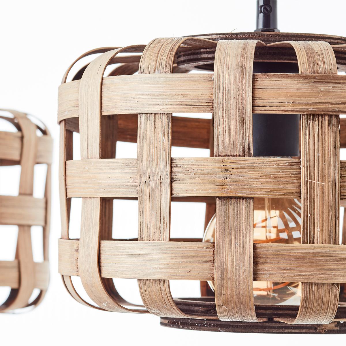 LAMPA WISZĄCA 99810/09 WOODLINE - kolor naturalny/czarny, Natur, metal/drewno (104/24,5/146cm)
