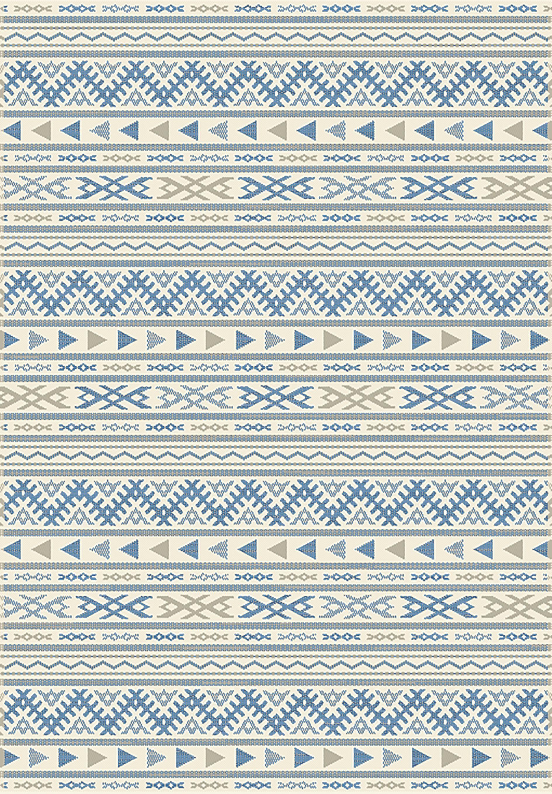 Flachwebeteppich Kelim 3 in Blau/Natur ca. 160x230cm - Blau/Naturfarben, MODERN, Textil (160/230cm) - Modern Living