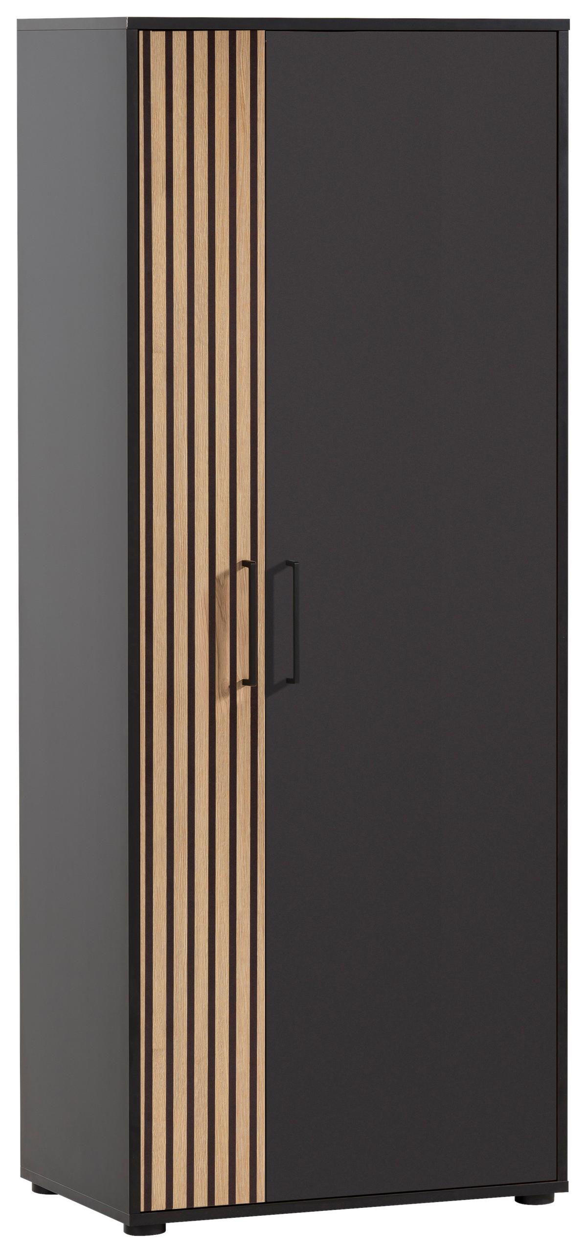 Aktenschrank Hank Schwarz/Eichefarben - Eichefarben/Schwarz, MODERN, Holzwerkstoff (65,1/163,6/41cm) - MID.YOU