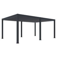 Pergola Deluxe Plus m. LED ca. 600x400 cm Anthr. Netzbetr - Anthrazit, Basics, Metall (600/255/400cm) - Gardenson