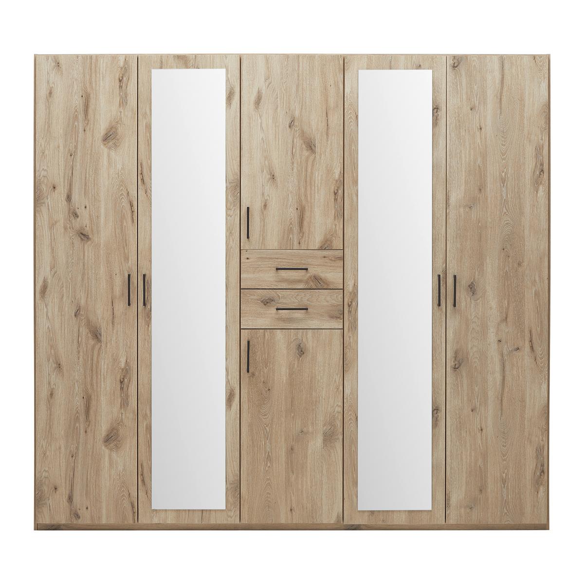 Dulap Dillingen DILLINGEN -EXKLUSIV- - culoare lemn stejar, Konventionell, sticlă/material pe bază de lemn (225/208/58cm) - Mömax