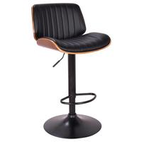 Taburete de bar JEFF - nucă/negru, Lifestyle, lemn/metal (47/87-108/50cm) - Premium Living