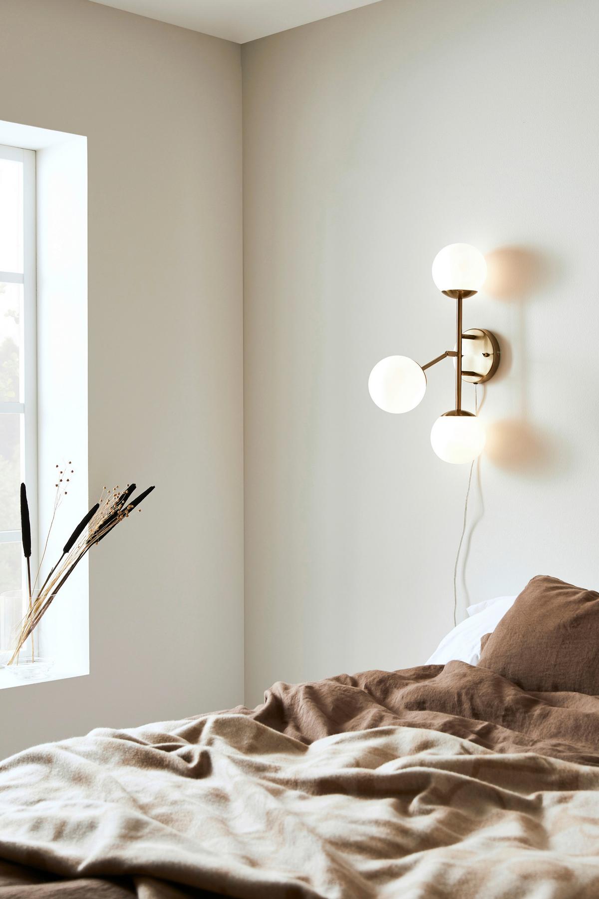 Wandleuchte Trinity Wall max. 20 Watt - Messingfarben/Weiß, Basics, Glas/Metall (15/39/60cm) - Markslöjd