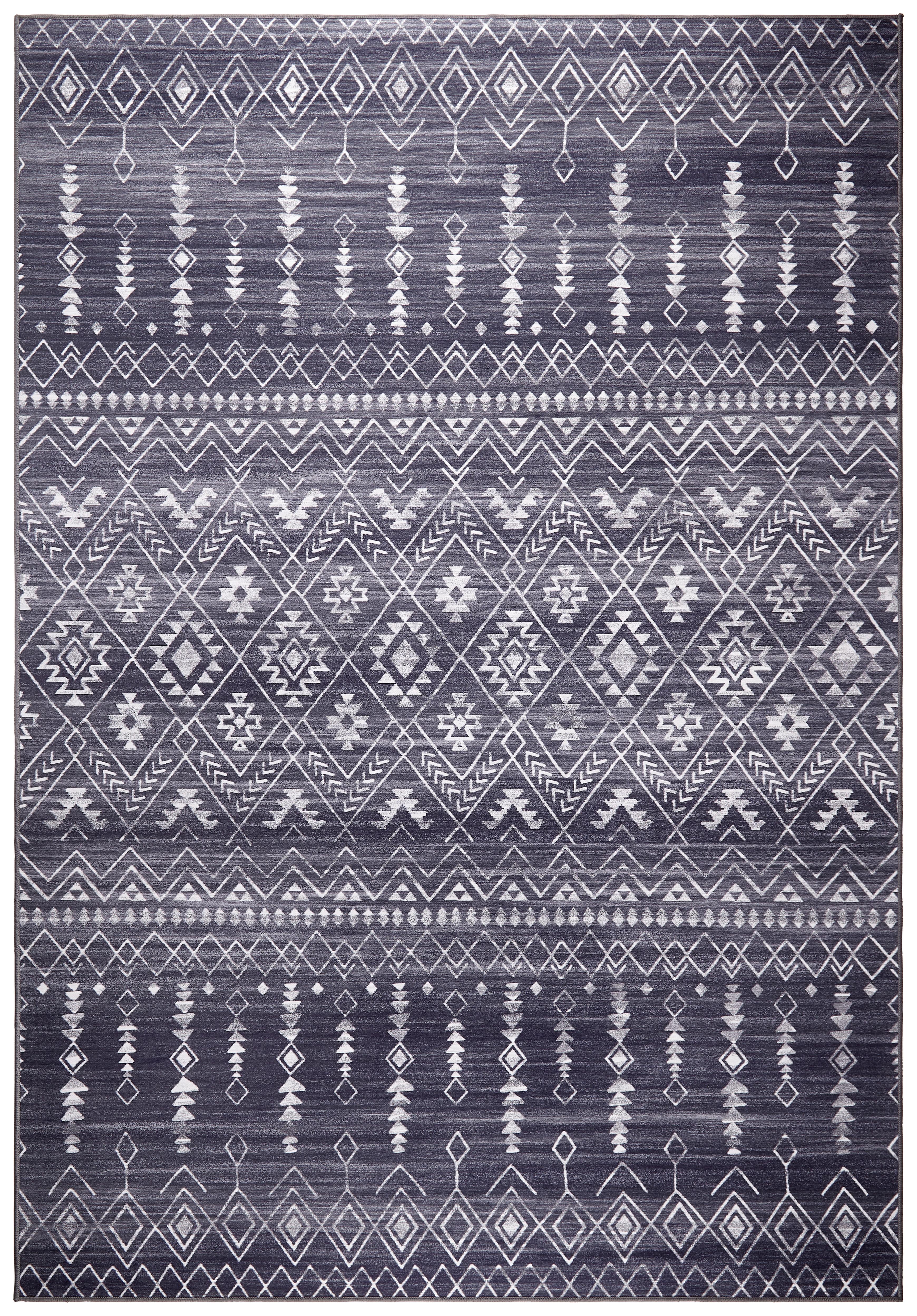 Webteppich Mississippi 2 in Schwarz ca. 120x170cm - Schwarz, Textil (120/170cm) - Modern Living