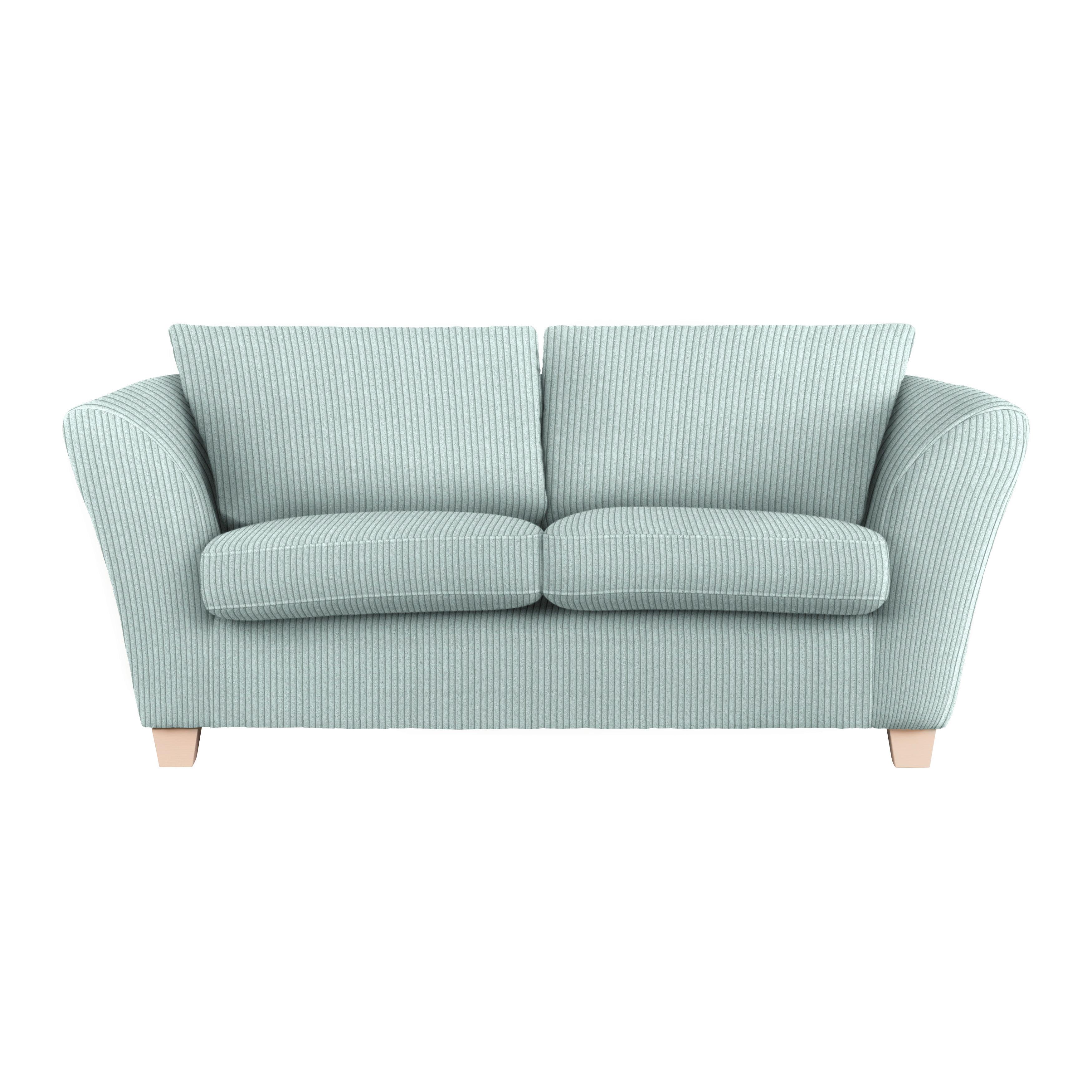2-Sitzer-Sofa Devado Hellblau Cord - Naturfarben/Hellblau, Holz/Textil (190/70-85/95cm) - Mömax