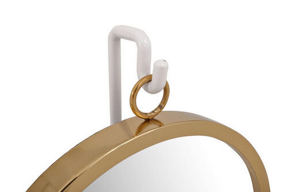 Tischspiegel Eleganca ca. 30x65x13 cm Weiß/Gold - Goldfarben/Weiß, LIFESTYLE, Glas/Metall (30/65/13cm) - Kayoom