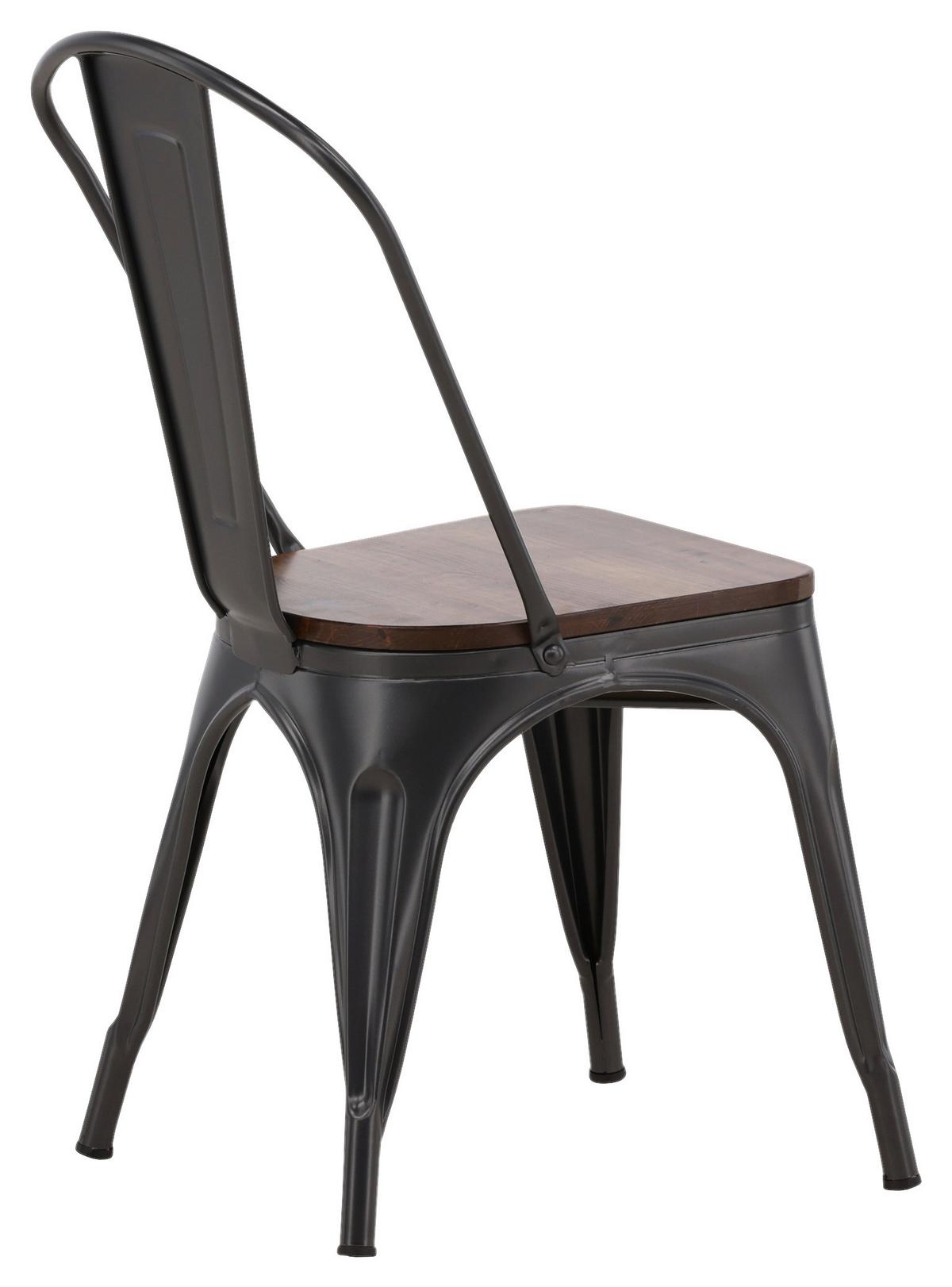 STUHL-SET TEMPE - Dunkelgrau/Dunkelbraun, Design, Holz/Metall (36/85/51cm) - Livetastic