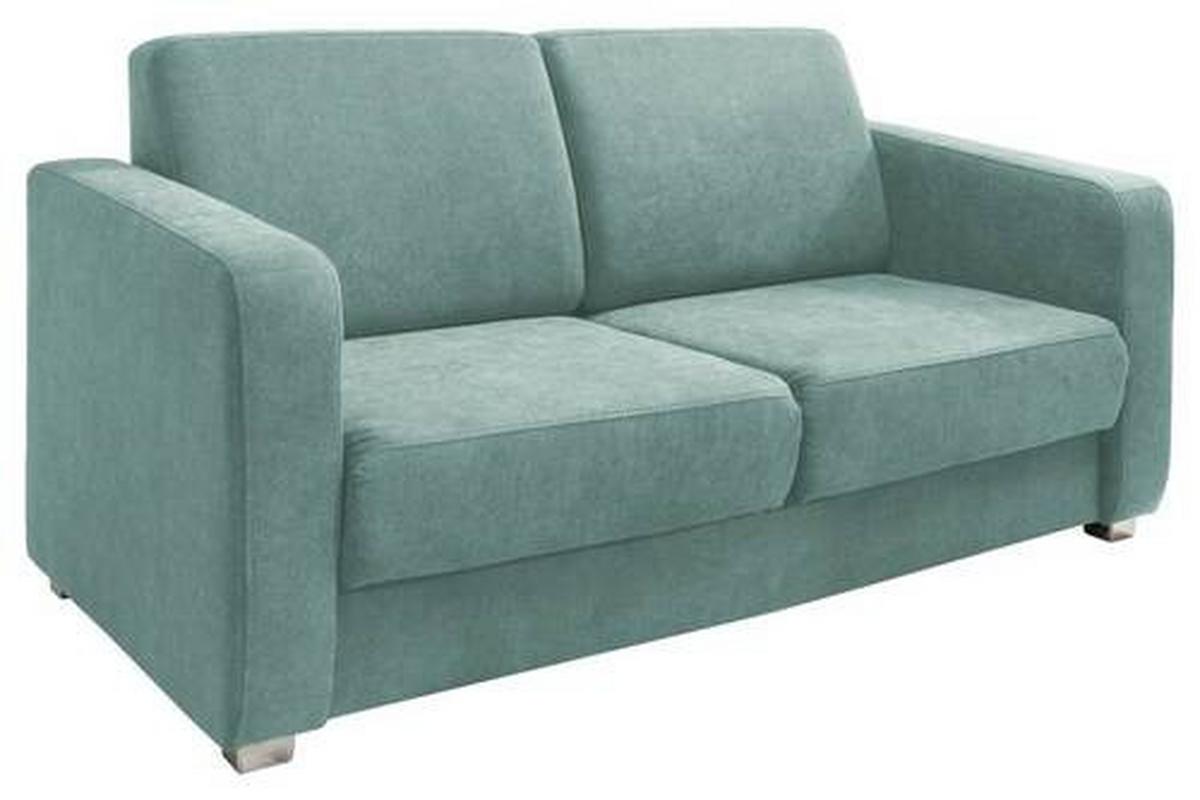 Schlafsofa Mia Mintgrün Mikrofaser - Chromfarben/Mintgrün, Basics, Kunststoff/Textil (159/88/87cm) - Livetastic