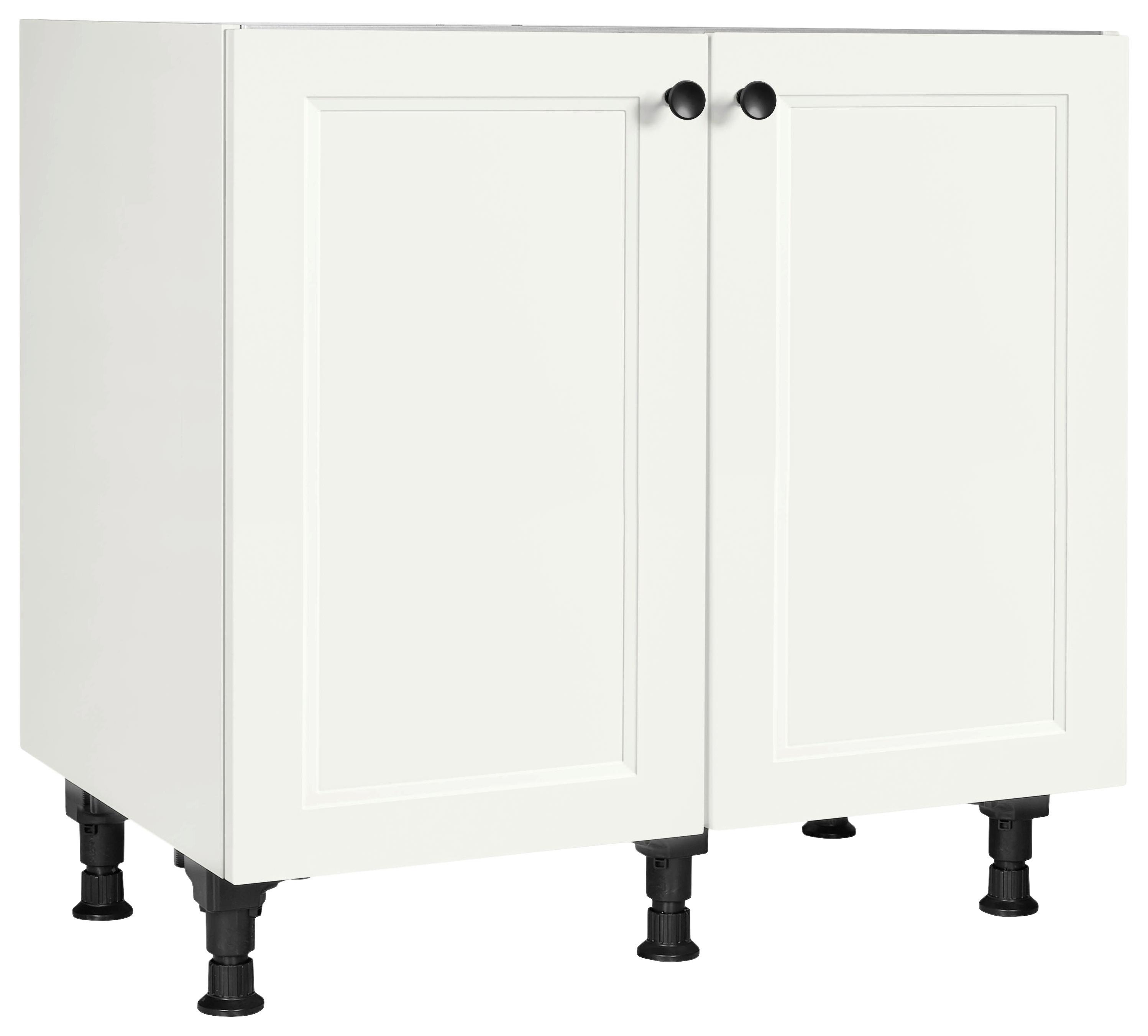Spülenunterschrank Cascada Weiß - Schwarz/Weiß, MODERN, Holzwerkstoff/Metall (90/87/56cm) - Nobilia
