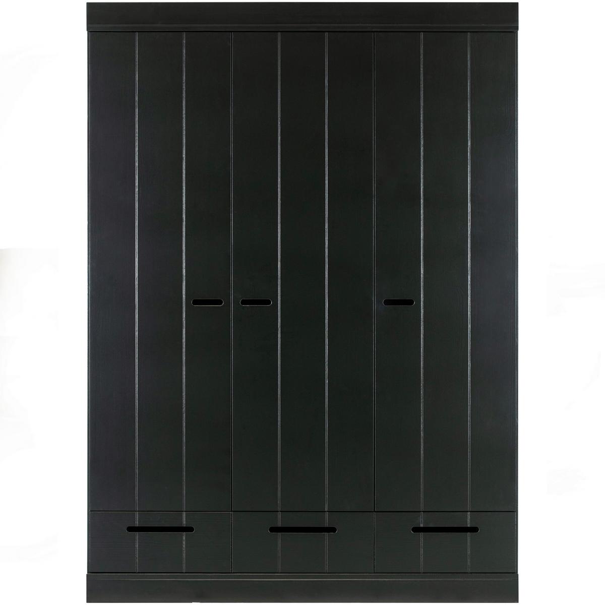 Drehtürenschrank Connect Schwarz - Schwarz, Design, Holz (140/195/53cm) - Livetastic