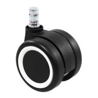 Set Kolesc Za Vrtljivi Stol Rolo Color, Črna/bela, 5-Delni - črna/bela, Basics, kovina/umetna masa (5/8,7/6cm) - MID.YOU