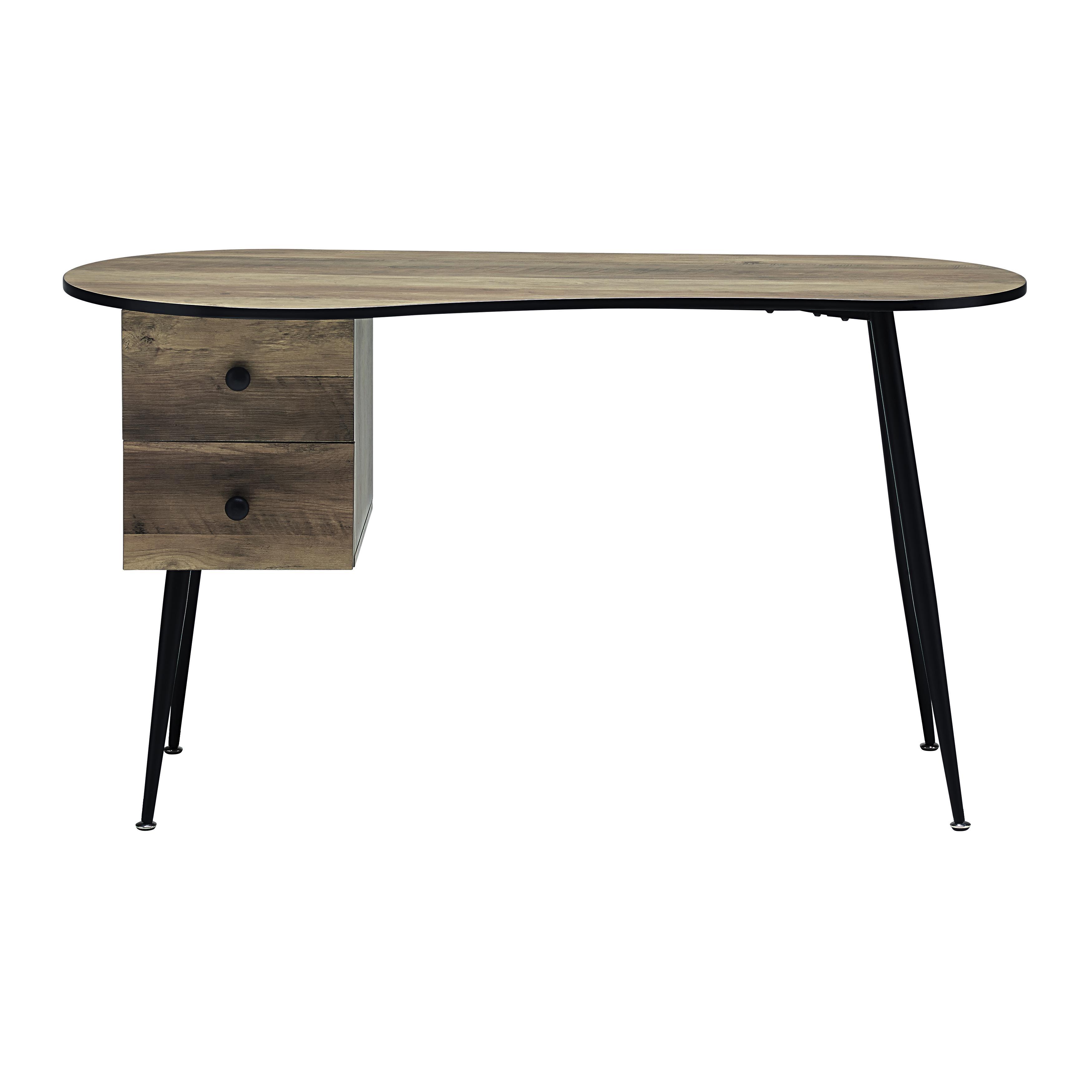 Schreibtisch in Grau 130/60/72 cm 'Kara' - Schwarz/Grau, MODERN, Holz/Kunststoff (130/60/72cm) - Bessagi Home
