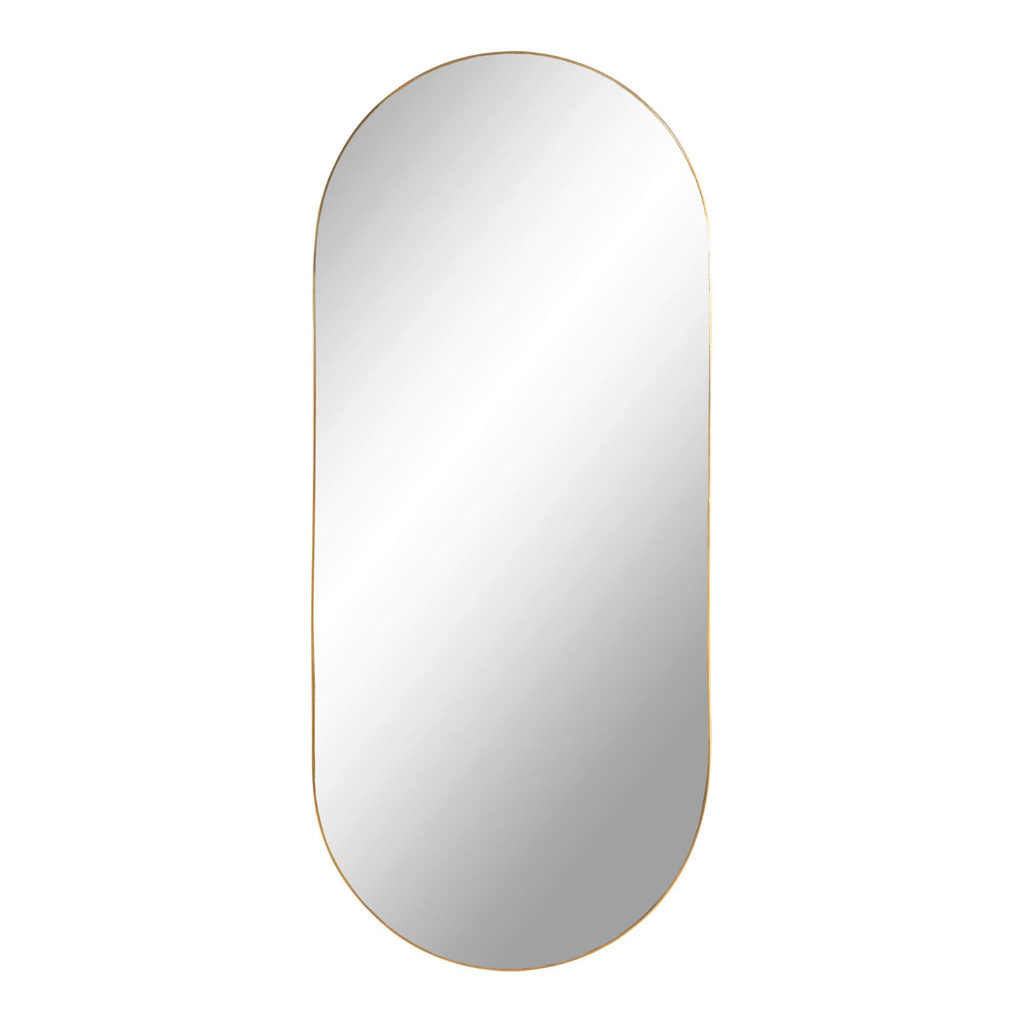 Wandspiegel Jersey Mirror Orange ca. 80x35cm - Orange, Design, Glas/Metall (80/0.5/35cm)