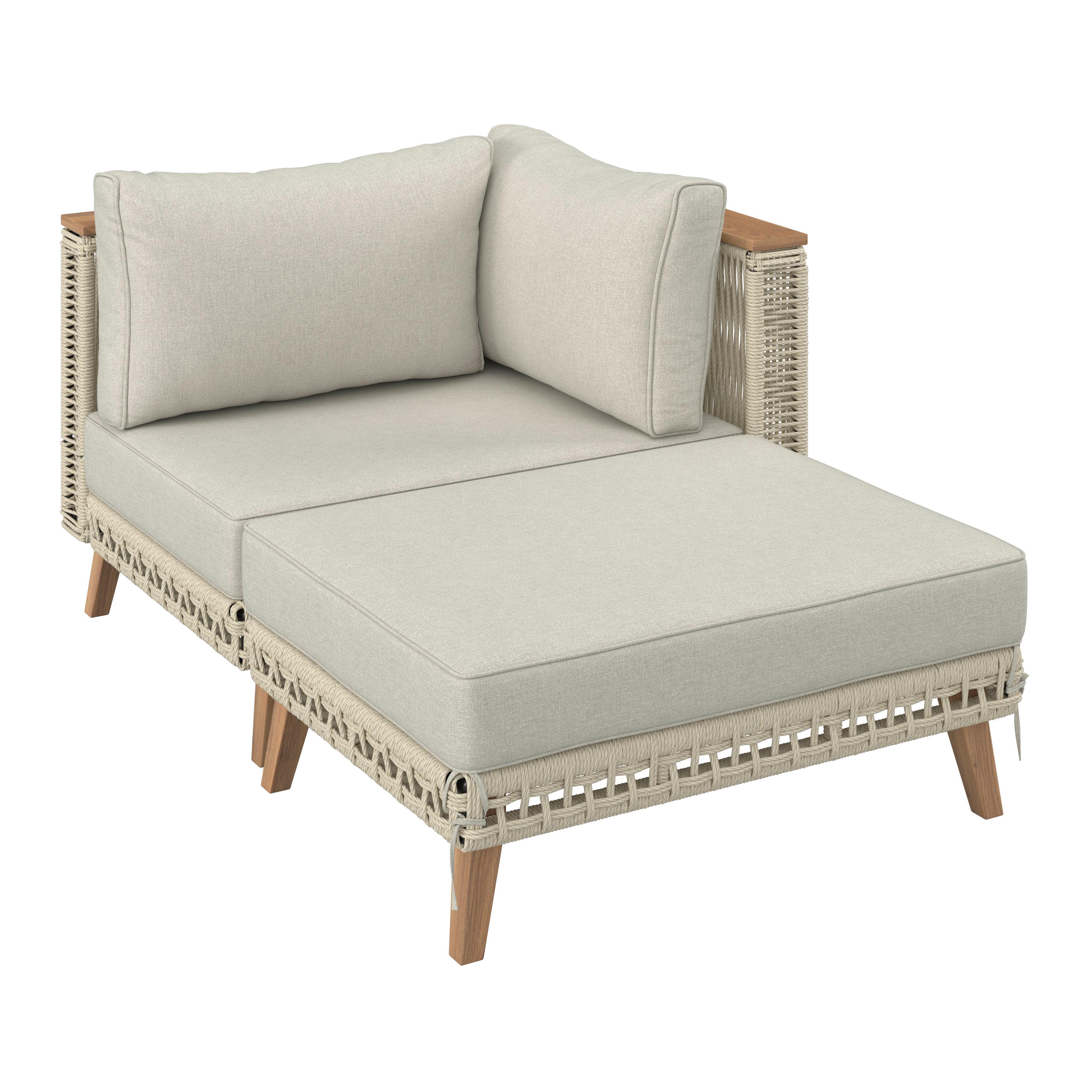 LOUNGEGRUPP MARILOU - ljusgrå/cremefärgad, Modern, metall/trä - Bessagi Garden