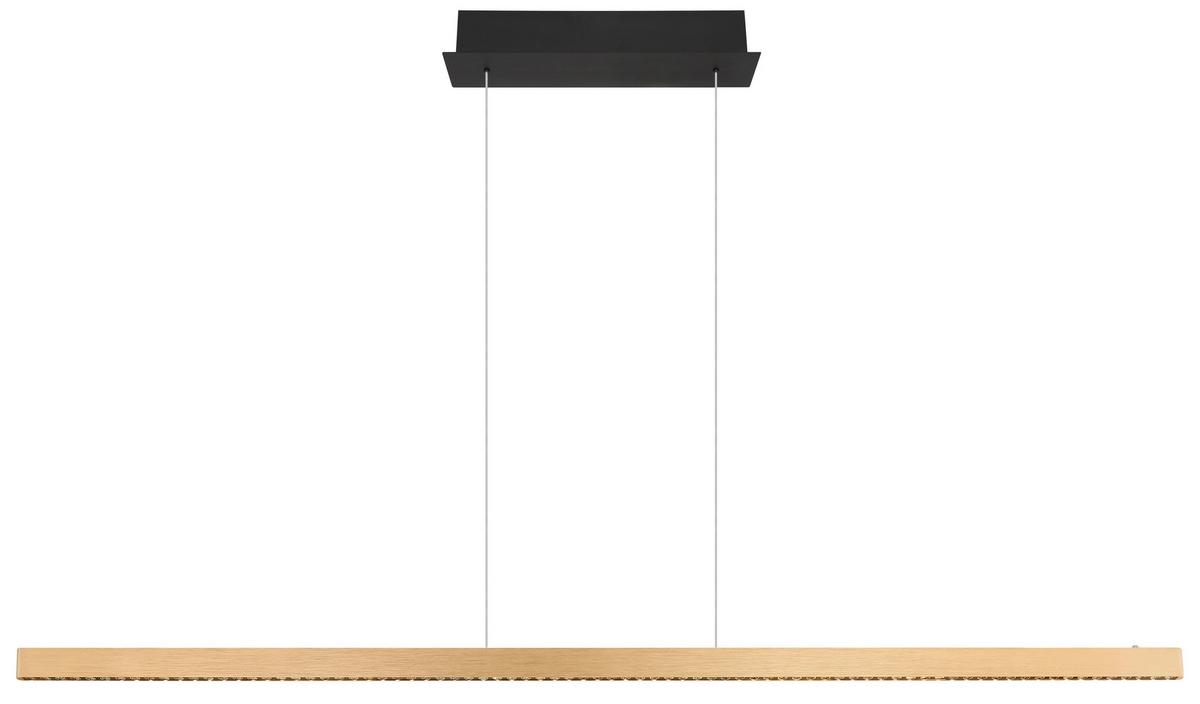 LED-Hängeleuchte Dentsy Kupferfarben max. 53 Watt - Transparent/Schwarz, Design, Kunststoff/Metall (150/9/120cm) - Globo