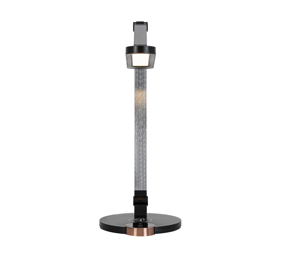 Led-svetilka Za Pisalno Mizo Rink - črna/barve aluminija, Moderno, kovina/umetna masa (37/20/40-70cm) - Mömax