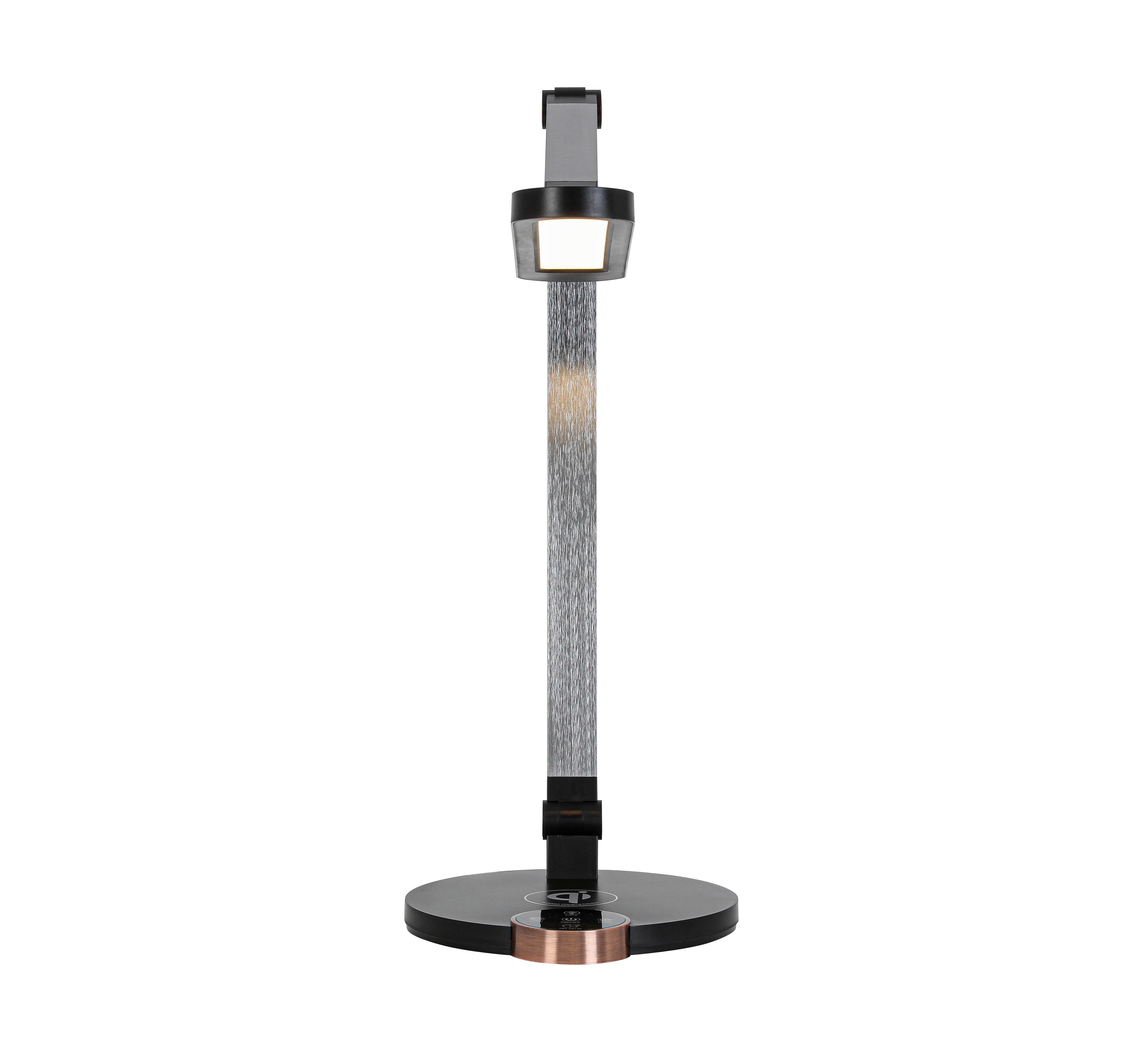 LED-SKRIVBORDSLAMPA RINK - aluminiumfärg/svart, Modern, metall/plast (37/20/40-70cm) - Mömax