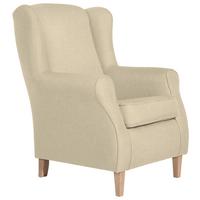 Ohrensessel Lorris Beige Falchgewebe - Beige/Buchefarben, MODERN, Textil (77/103/86cm) - Max Winzer