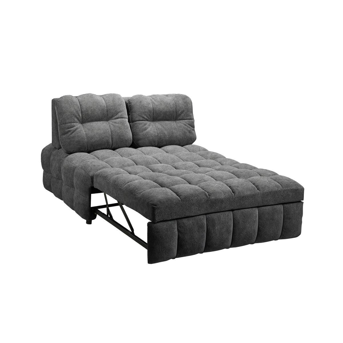 Schlafsofa Liara Webstoff Dunkelgrau - Dunkelgrau/Schwarz, MODERN, Holz/Textil (137/87/110cm) - Bessagi Home