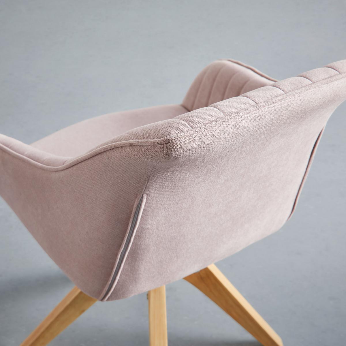Karosszék Leonie - rózsaszín/tölgyfa, Modern, textil/fa (60/84/61cm) - Modern Living