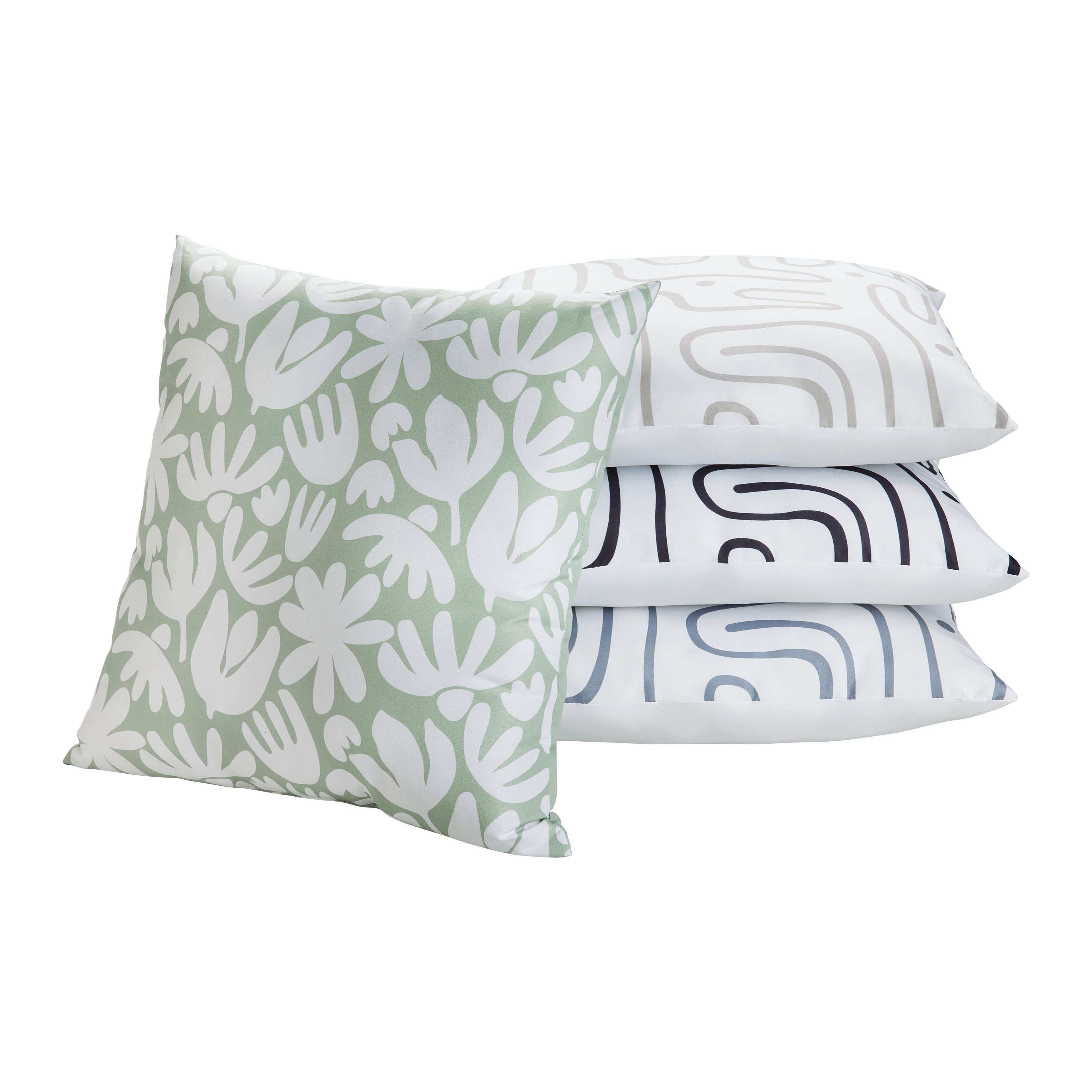 PRYDNADSKUDDE BETTY - vit/salviagrön, Klassisk, textil (40/40cm) - Mömax
