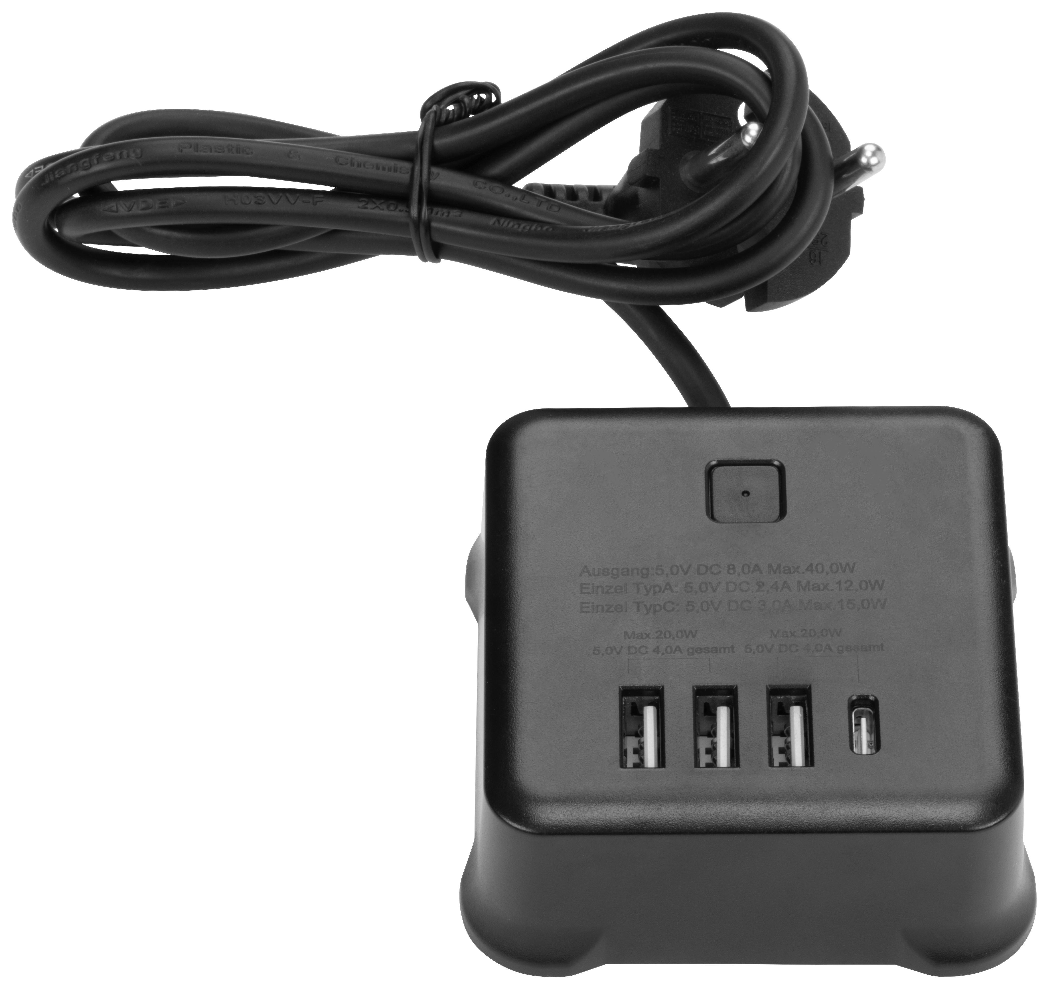 Usb Töltőadapter Äpu Max. 40w - fekete, Konventionell, műanyag (8/8/3cm) - Mömax