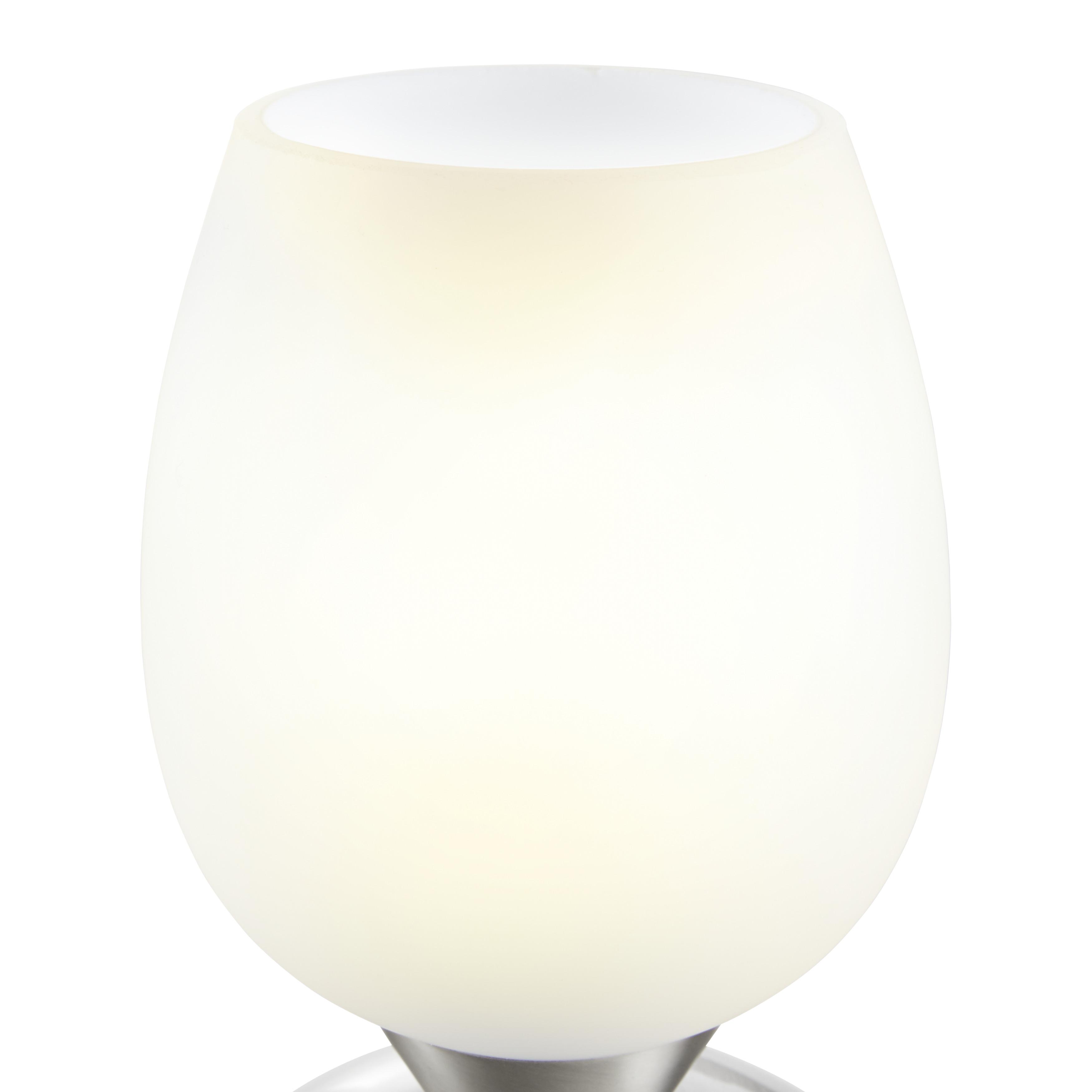 Lampe de table Cup max. 40 Watt - blanc/couleur argentée, Modern, verre/métal (12,5/18cm) - Mömax