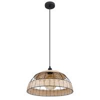 Hängeleuchte Strahler in Natur/Schwarz max. 60 Watt - Schwarz/Naturfarben, Natur, Kunststoff/Metall (40/120cm) - Globo