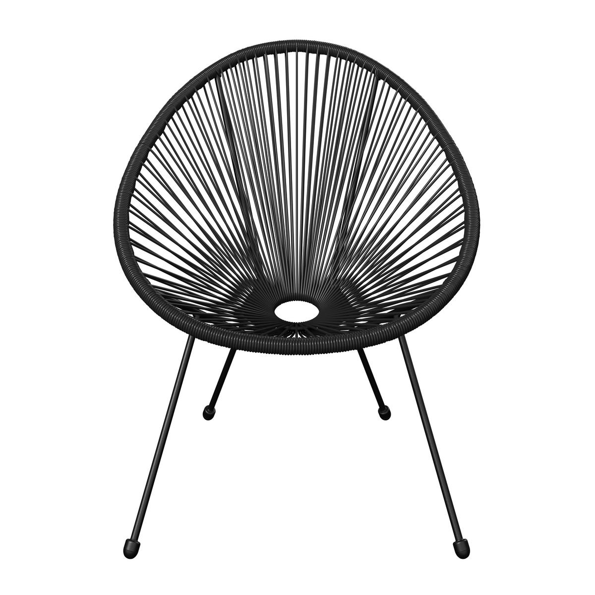 Garten-Relaxsessel Uno 1 Schwarz - Schwarz, Basics, Kunststoff/Metall (71/77/83,5cm)