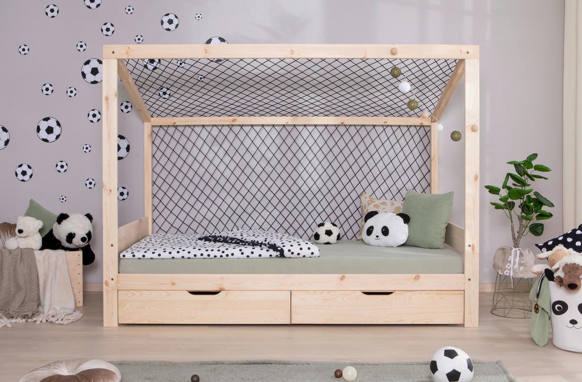 Stauraumbett Holz Fußball ca. 97x213 cm Kiefer - Naturfarben, MODERN, Holz (90/200cm) - MID.YOU
