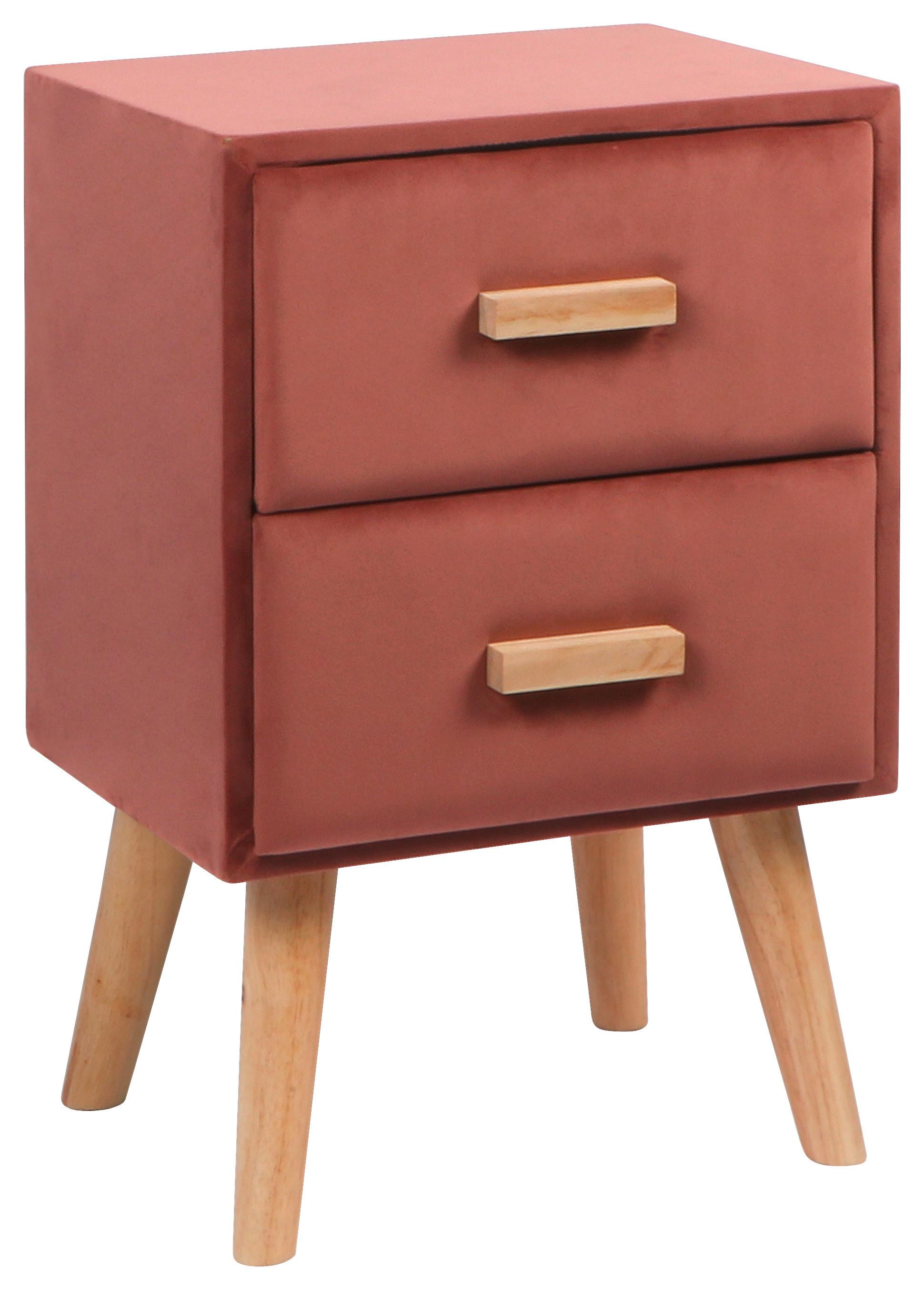 Nachtkästchen in Pink/Naturfarben - Pink/Naturfarben, Trend, Holz/Holzwerkstoff (33/51,5/28cm)
