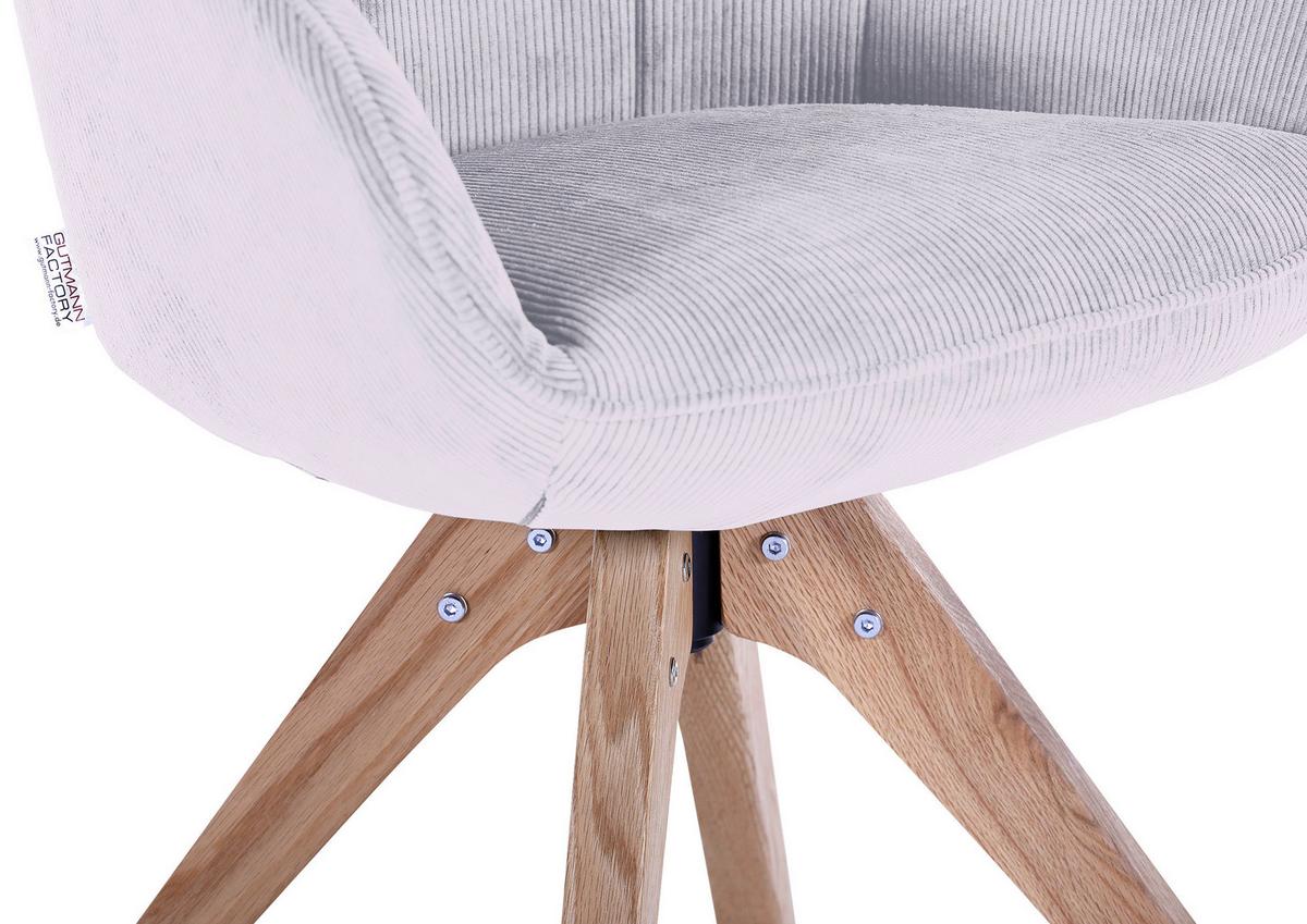 KRZESŁO Z PODŁOKIETNIKAMI CHILL    -HOM IN- - kolor naturalny/kremowy, Lifestyle, tkanina/drewno (60/83/65cm) - Hom`in