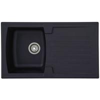 Spüle Boston Schwarz Kunststein B: ca. 86 cm - Schwarz, Trend, Glas/Kunststoff (86/20/50cm) - Respekta