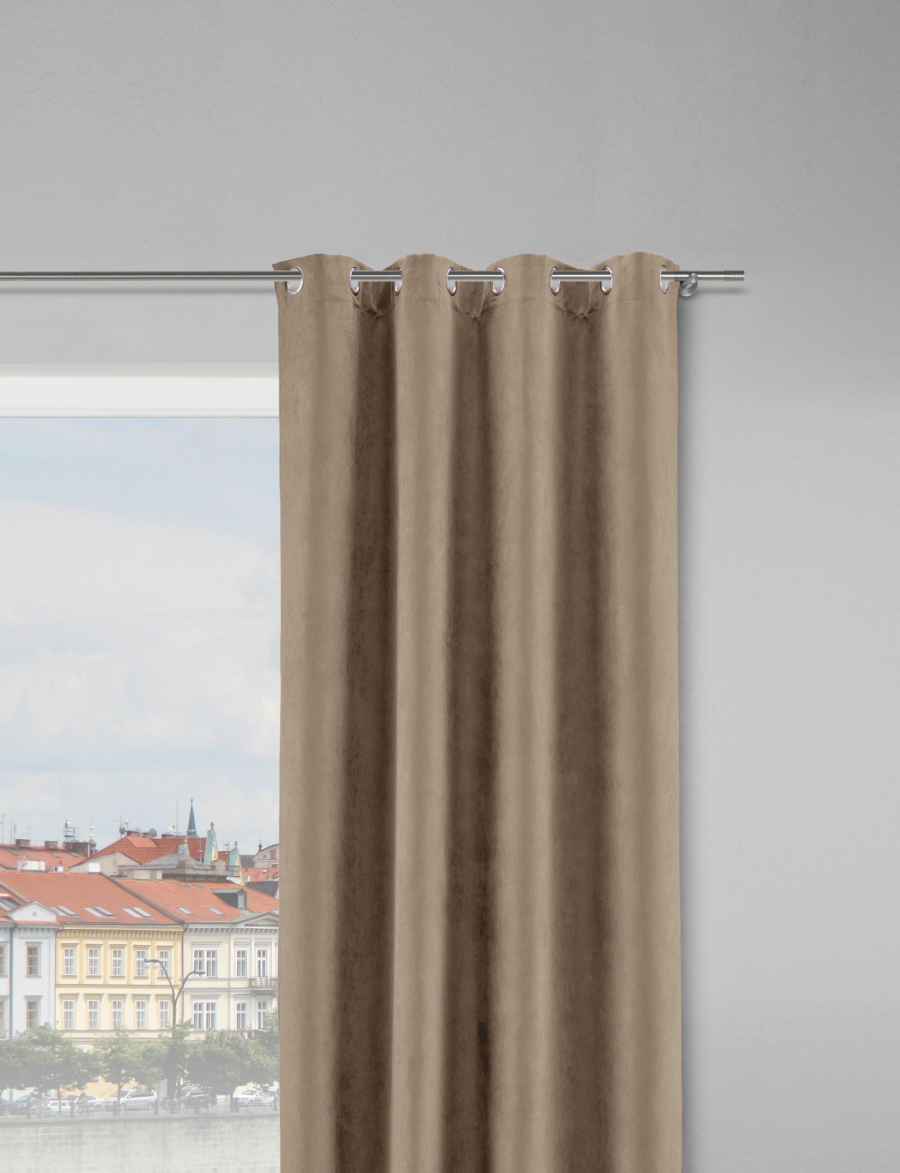 ÖLJETTLÄNGD VELOURS - ljusbrun, Klassisk, textil (140/245cm) - Mömax