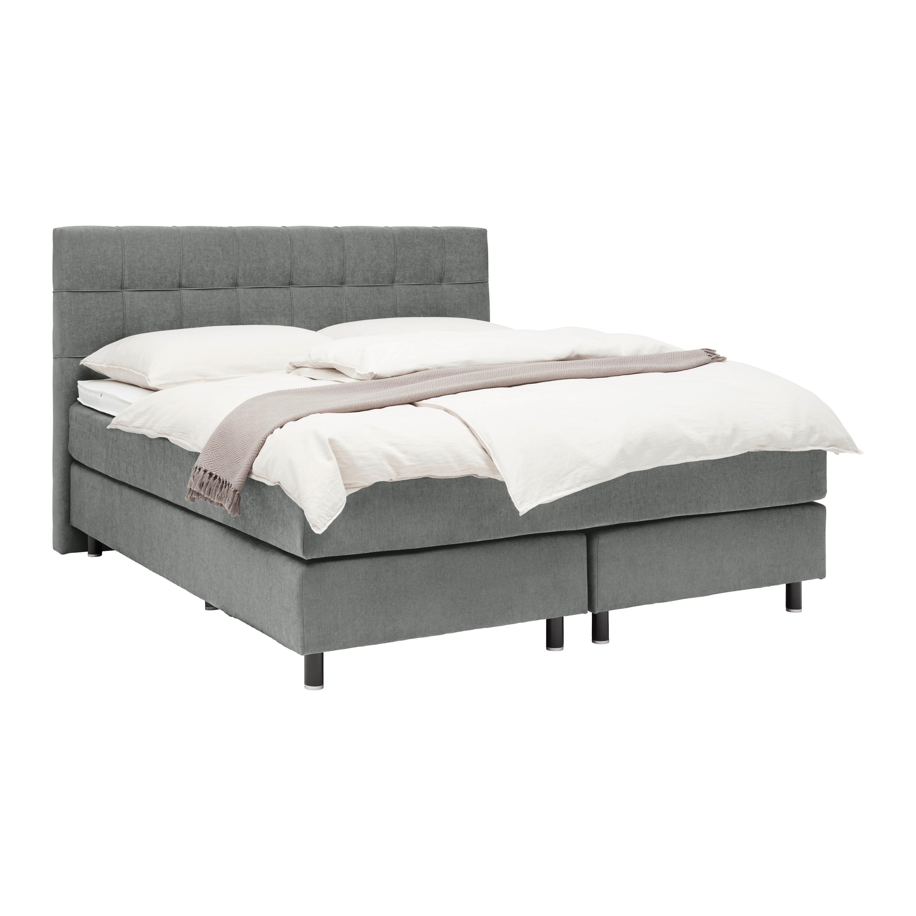 Boxspringbett Primo Graphitfarben ca. 160x200cm - Graphitfarben, KONVENTIONELL, Holz/Holzwerkstoff (160/200cm) - Premium Living
